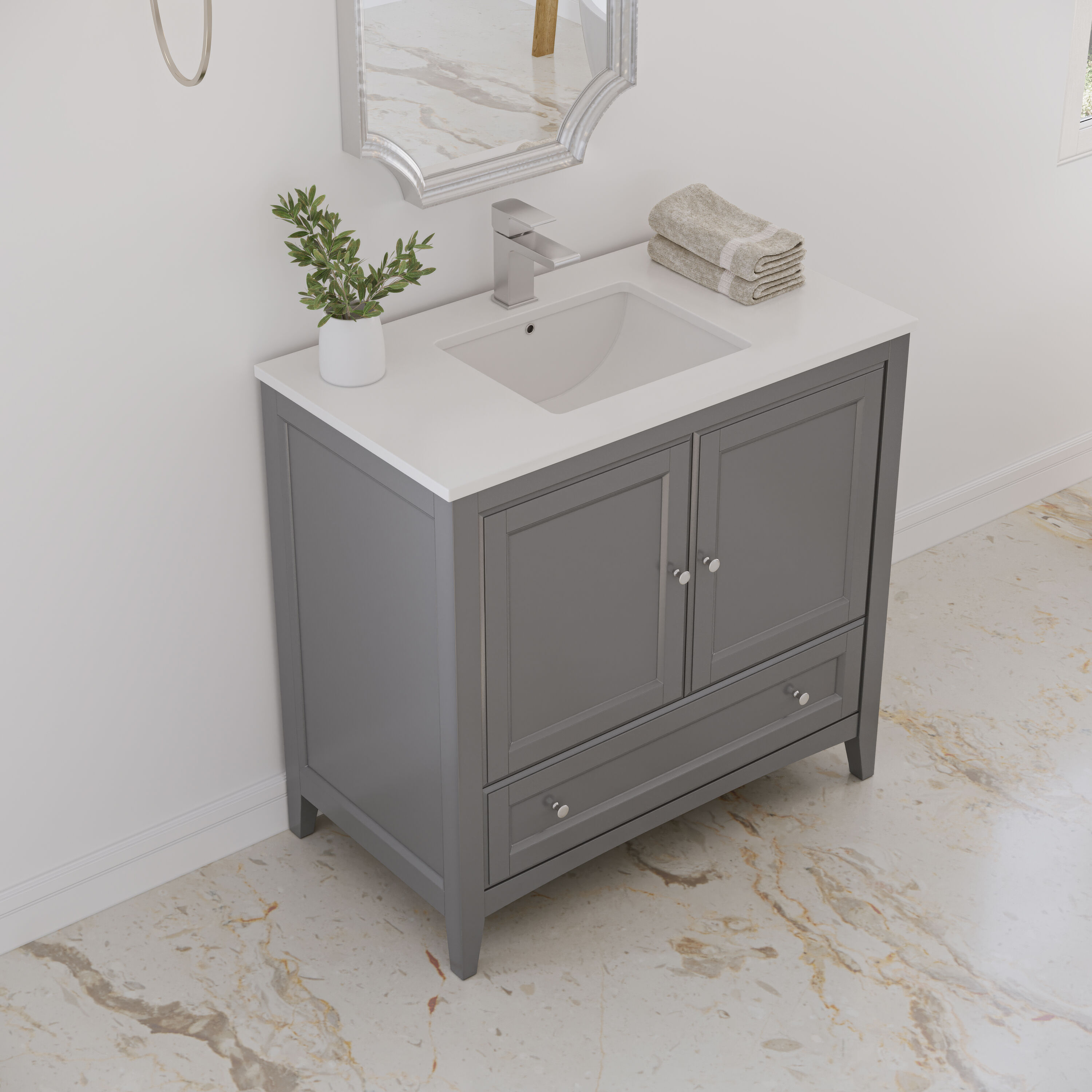 Fresca FCB2036GR-CWH-U Bath-Vanity-Combo - View #4