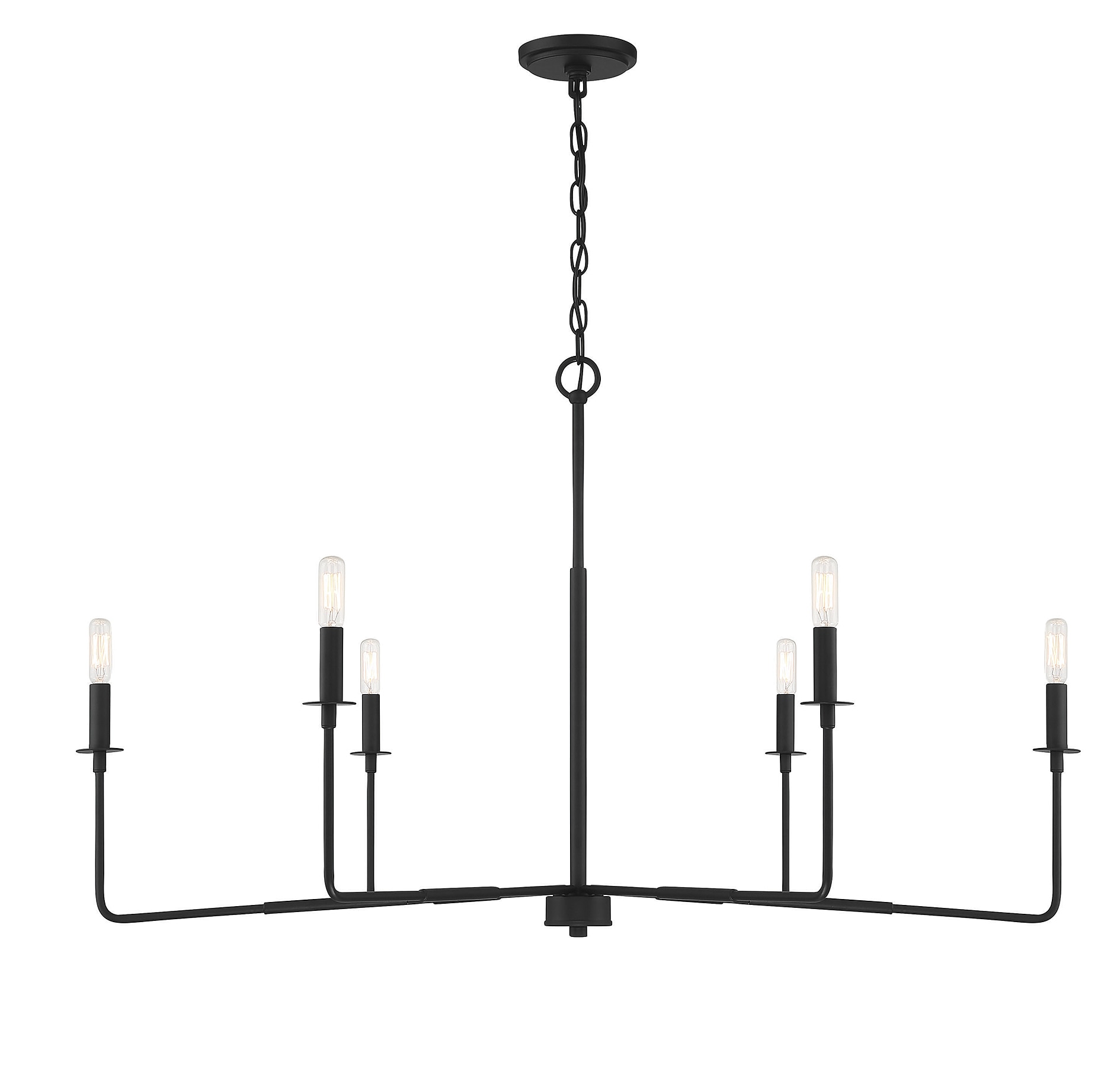 Savoy House Essentials 1-2221-6-89 Salerno 6 -Light Matte Black Transitional For Use in Bedrooms, Dining Rooms, Foyers, Kitchens, Living Rooms Chandelier
