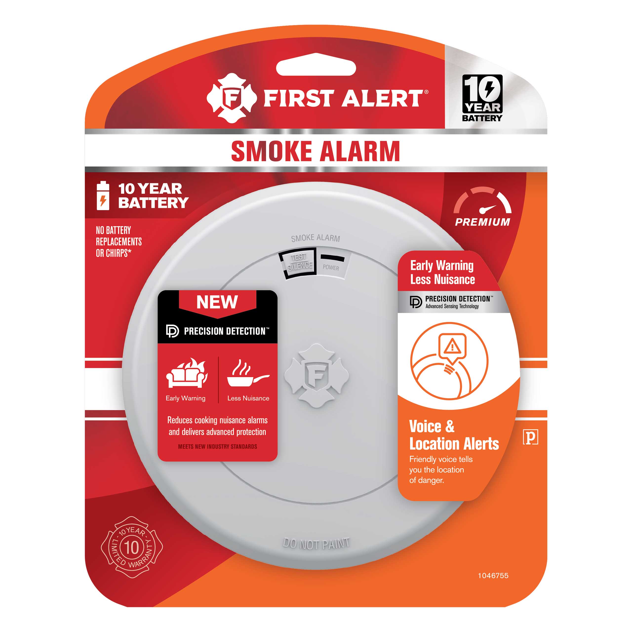 First Alert 10-Year Battery-operated Photoelectric Smoke Detector with Voice Alert