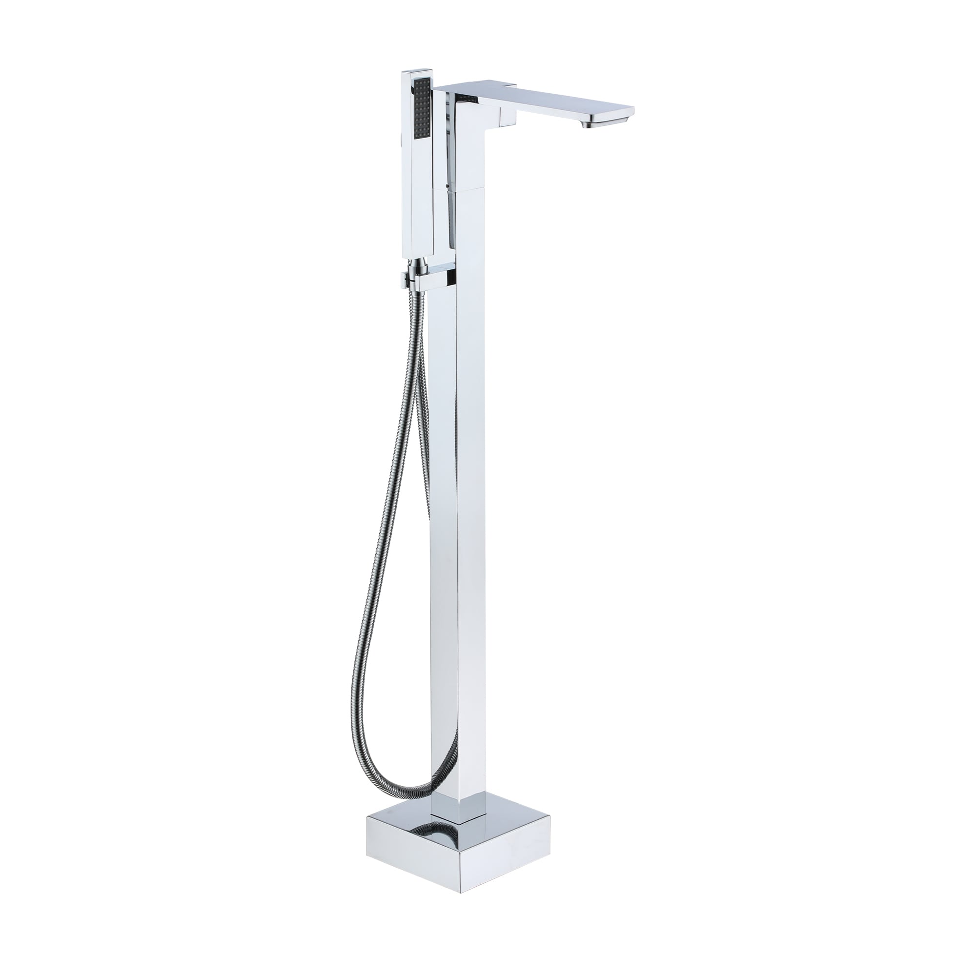 CASAINC KCLT0057-CP Chrome 1-handle Freestanding Swivel Bathtub Faucet with Hand Shower ( Valve Included )