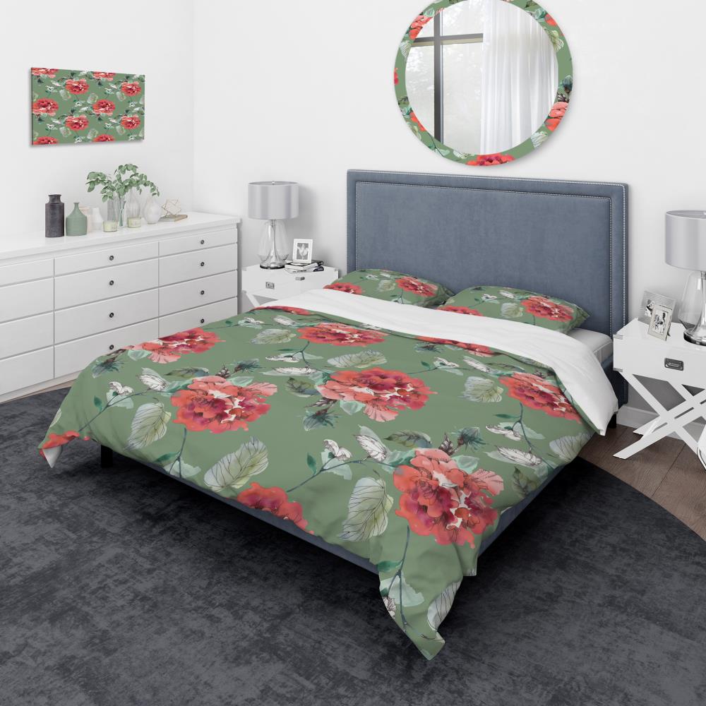 Designart BED17553-T 3 -Piece Green Twin Duvet cover Set
