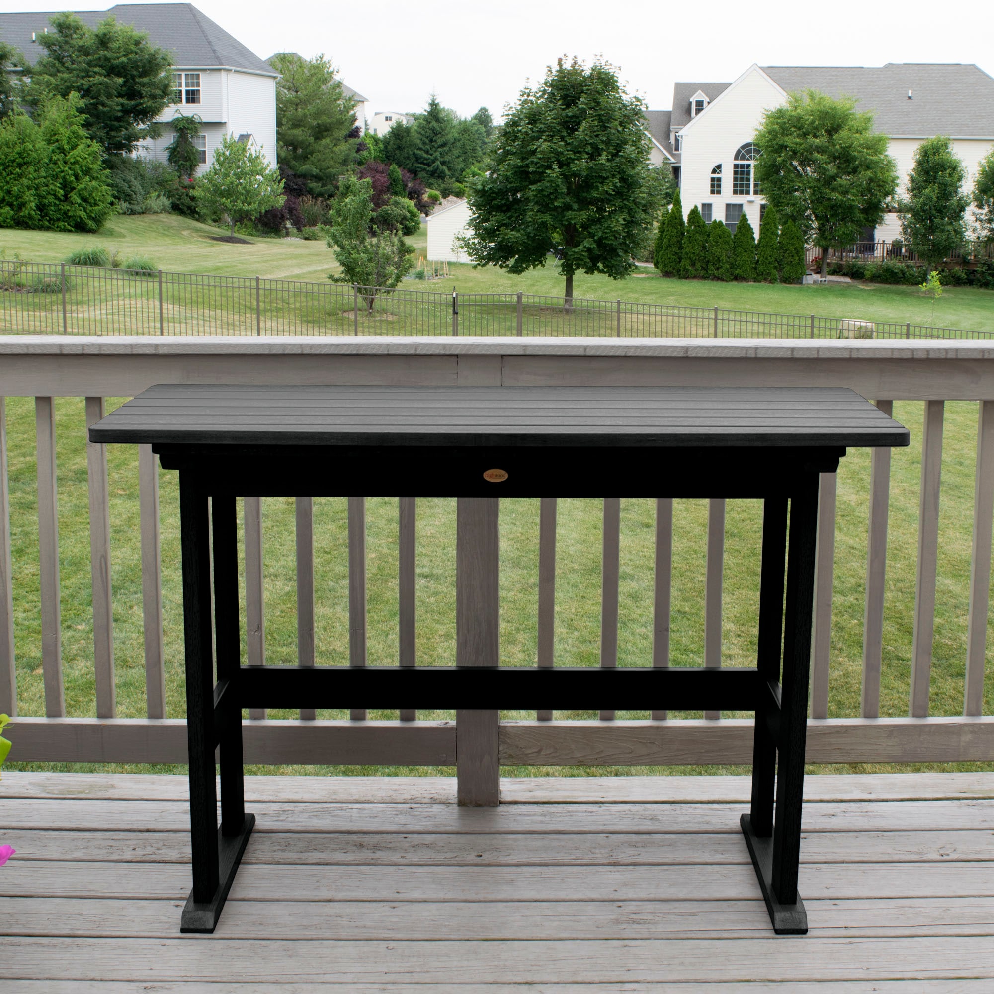 Lehigh Black Recycled Plastic Counter Height Balcony Table