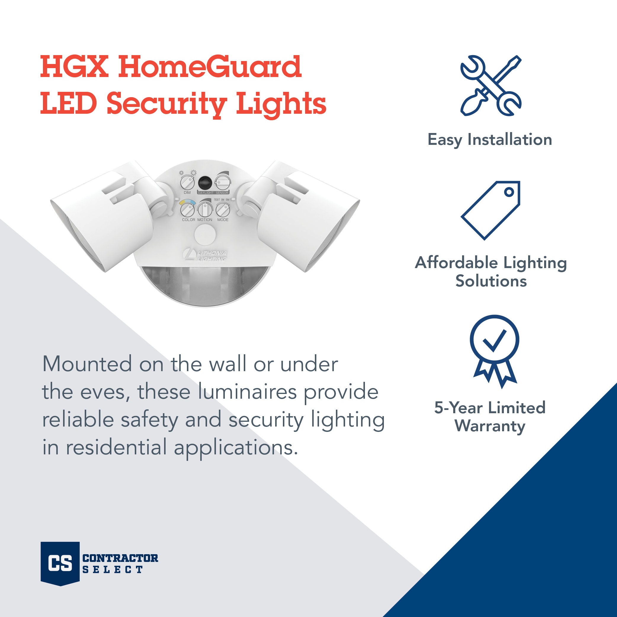 Lithonia Lighting HGXLED2RHALOSWW2PIRW Dusk-Dawn-Lighting - View #2