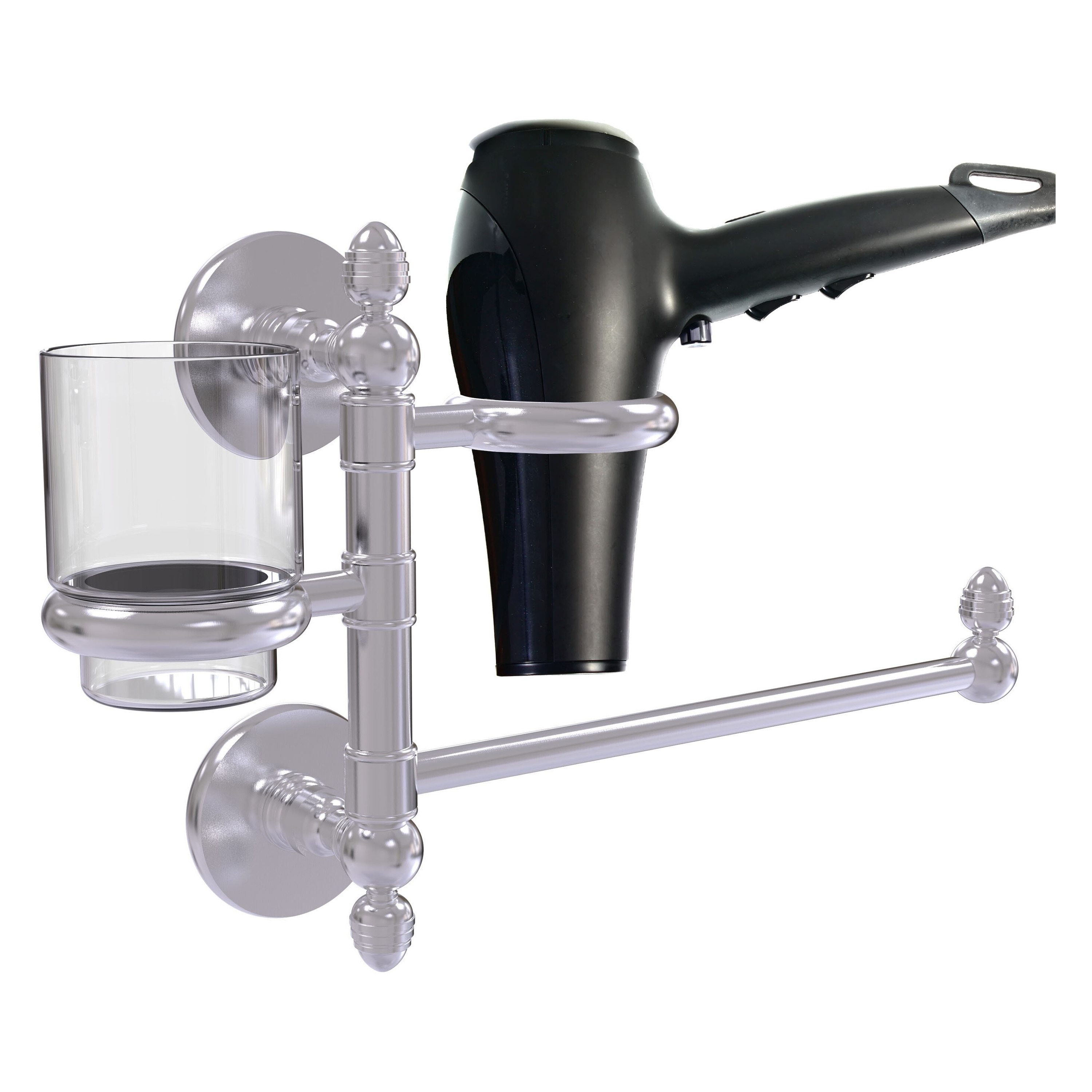 Allied Brass P1000-GTBD-1-SCH 2 -Piece Prestige Skyline Satin Chrome Decorative Bathroom Hardware Set Towel Bar, Included