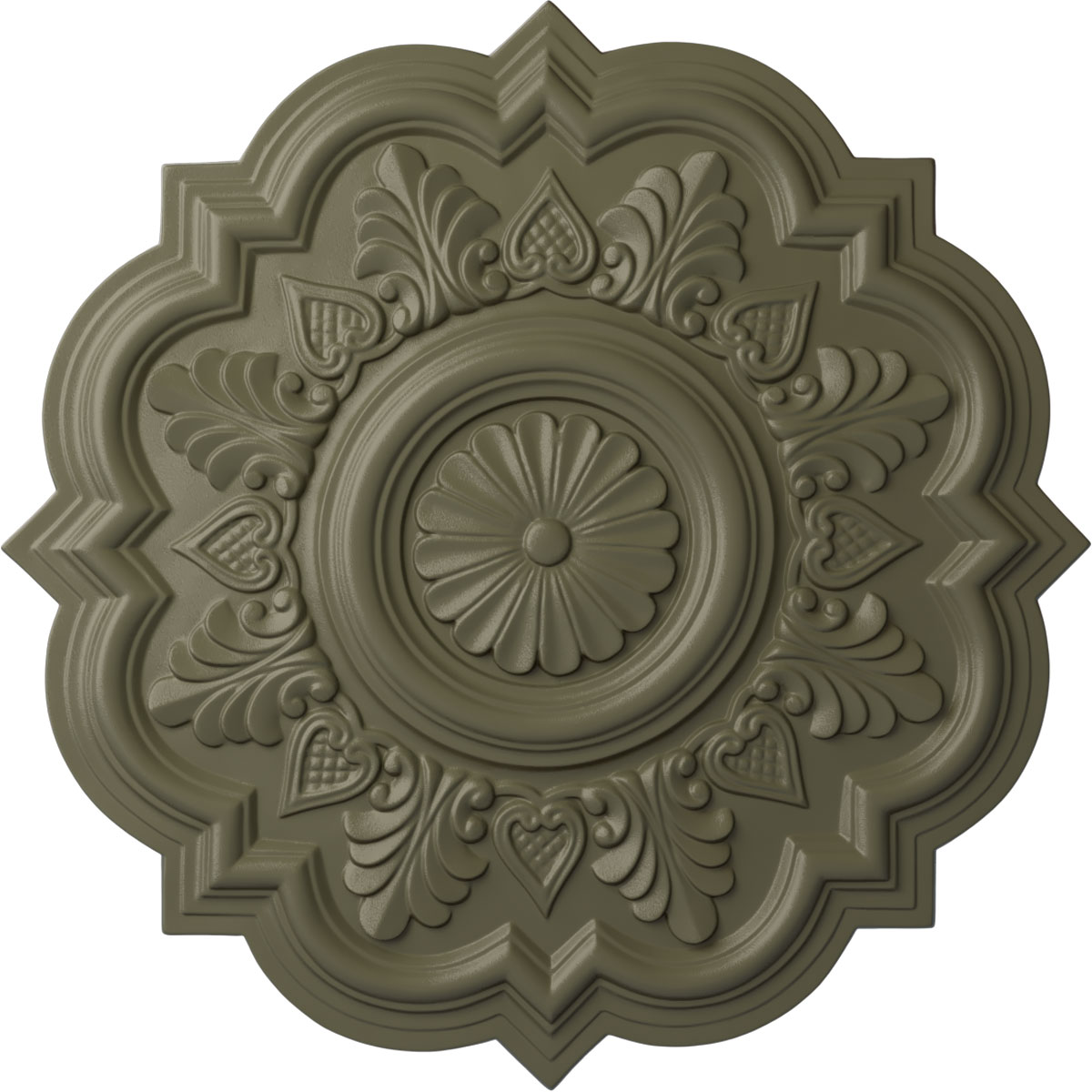 Ekena Millwork CM20DRSSF Deria 20.25-in W x 20.25-in L Painted Spartan Stone Polyurethane Whole Ceiling Medallion