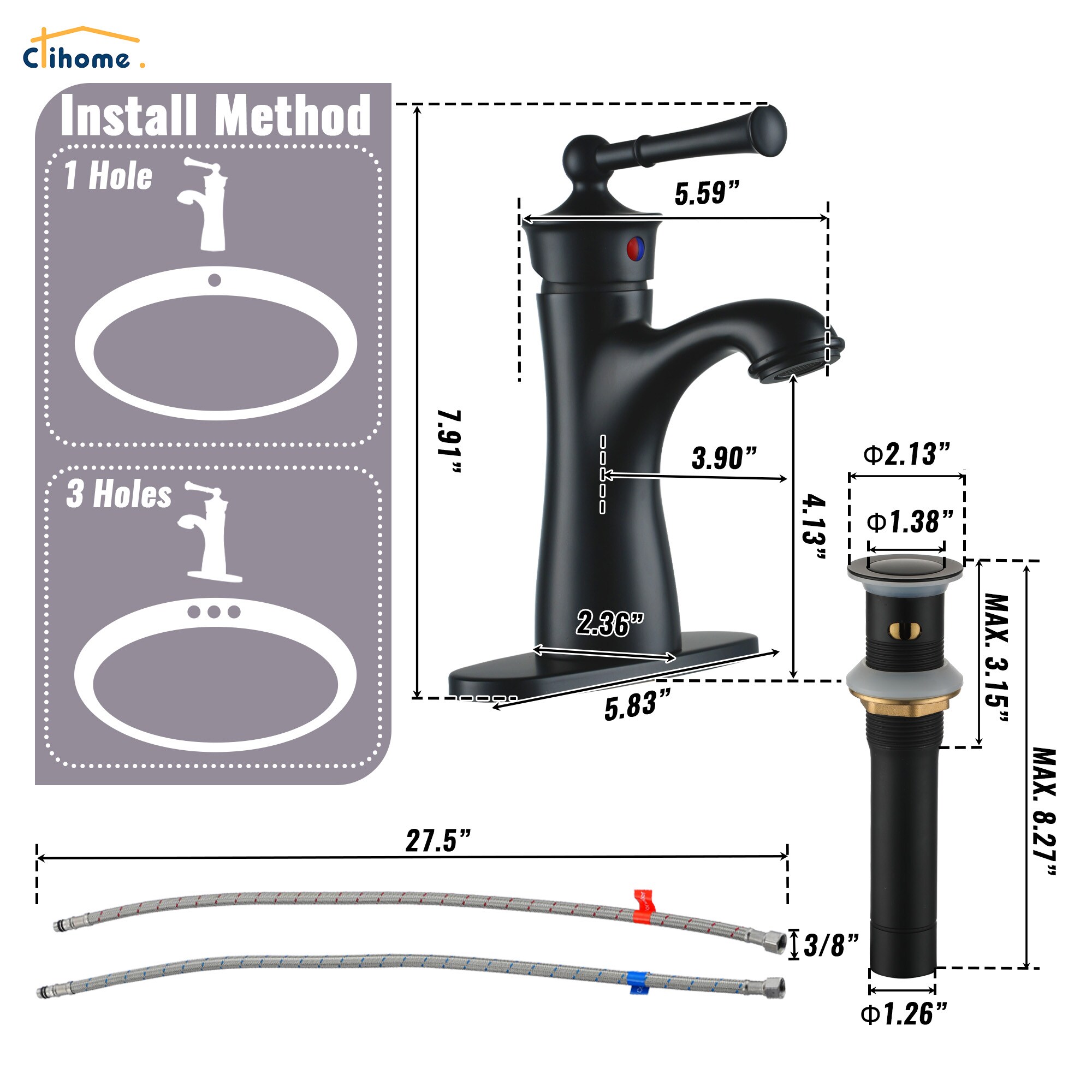 Clihome DG-KF12NS Lavatory-Faucets - View #2