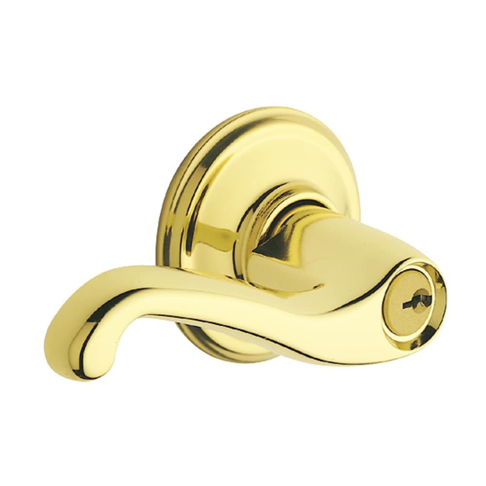 Schlage Flair Bright Brass Exterior Keyed Entry Door Handle in the Door  Handles department at