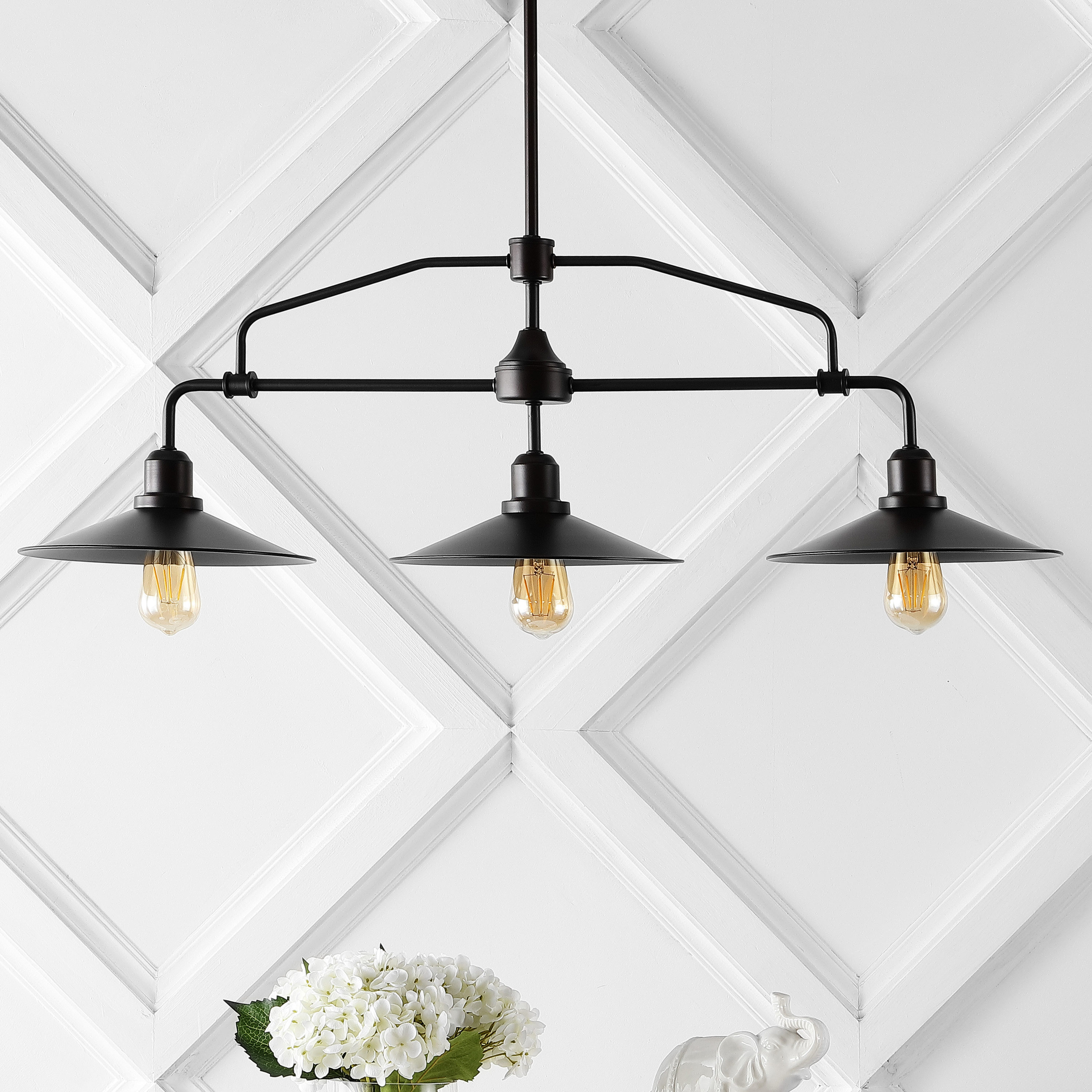 JONATHAN Y Nathan Industrial Rustic 3-Light Oil Rubbed Bronze Farmhouse ...