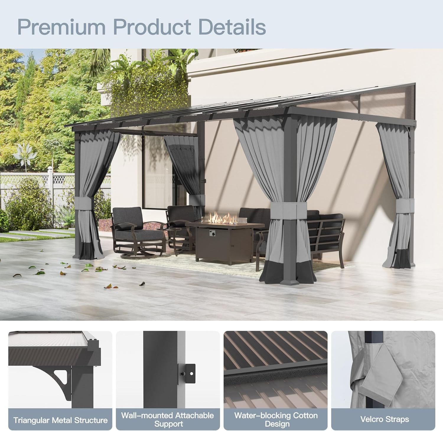 ALAULM LS-1014WMGB-GREY Wood-Resin-Gazebos - View #5