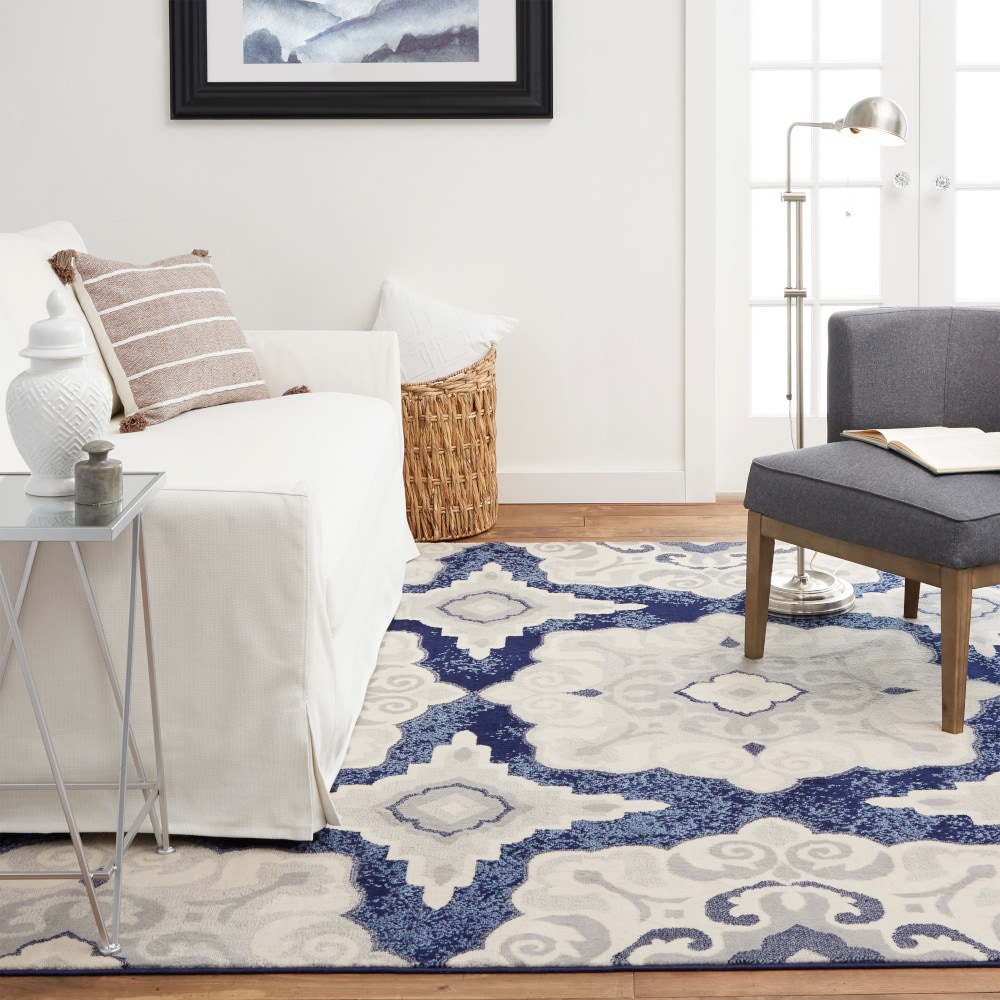 Home Dynamix 3N-HD5145-300 Tremont Salem 3 x 5 (ft) Loomed Polypropylene Navy Blue Rectangular Indoor Medallion Bohemian/Eclectic Area rug