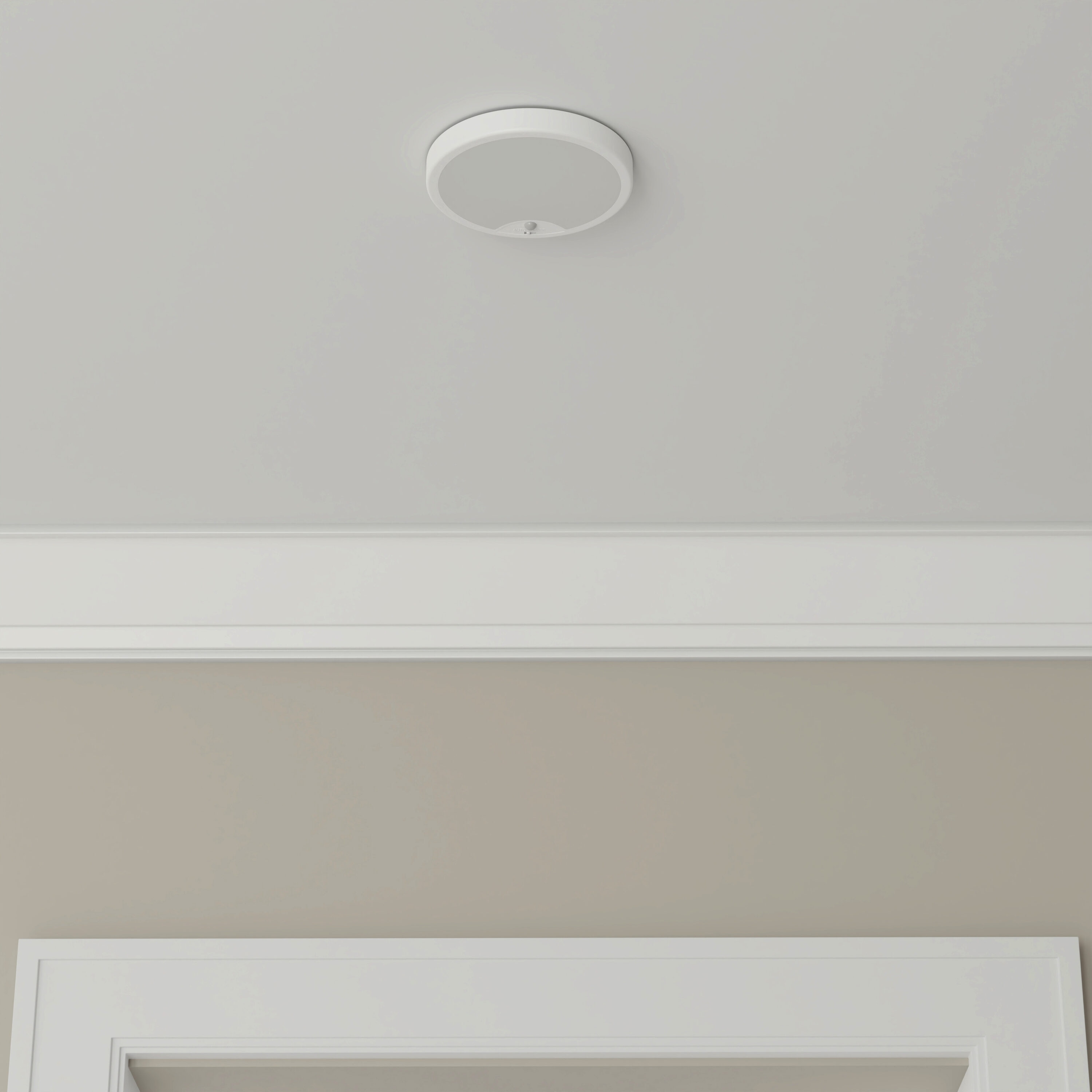Project Source CLLM7WW 1 -Light 7-in Matte White Integrated LED Flush Mount Light with Motion Sensor