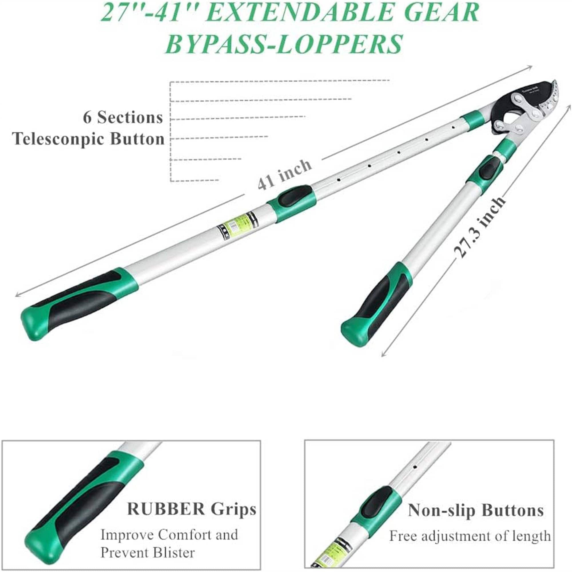 Rbied SR-1 Heavy Duty Anvil Lopper 2in Cut Extendable 26-41in Tree Pruner