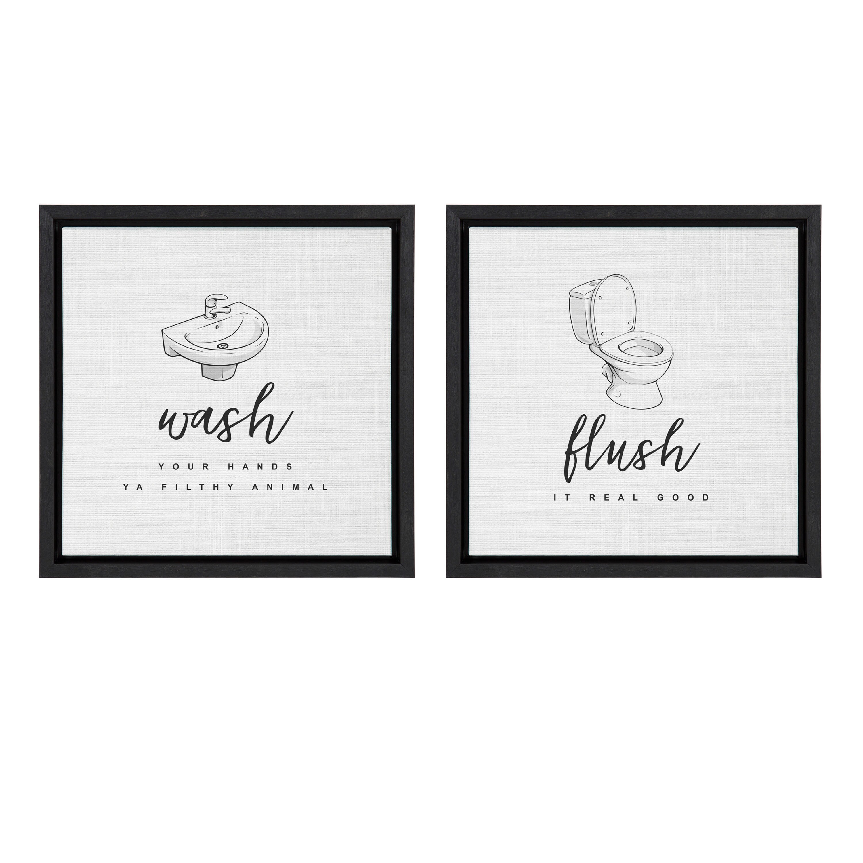 Kate and Laurel Wash/Flush Uniek Black Framed 13-in H x 13-in W ...