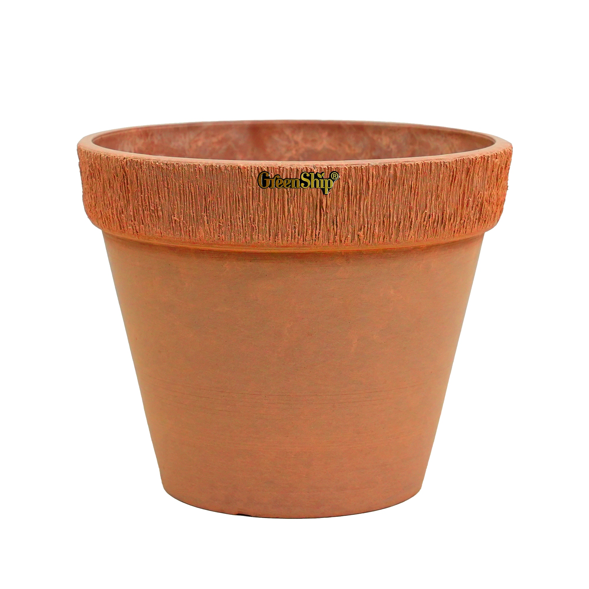 Greenship GB-MM50TC Round 15.8-in W Extra Large Orange Resin Indoor/Outdoor Planter
