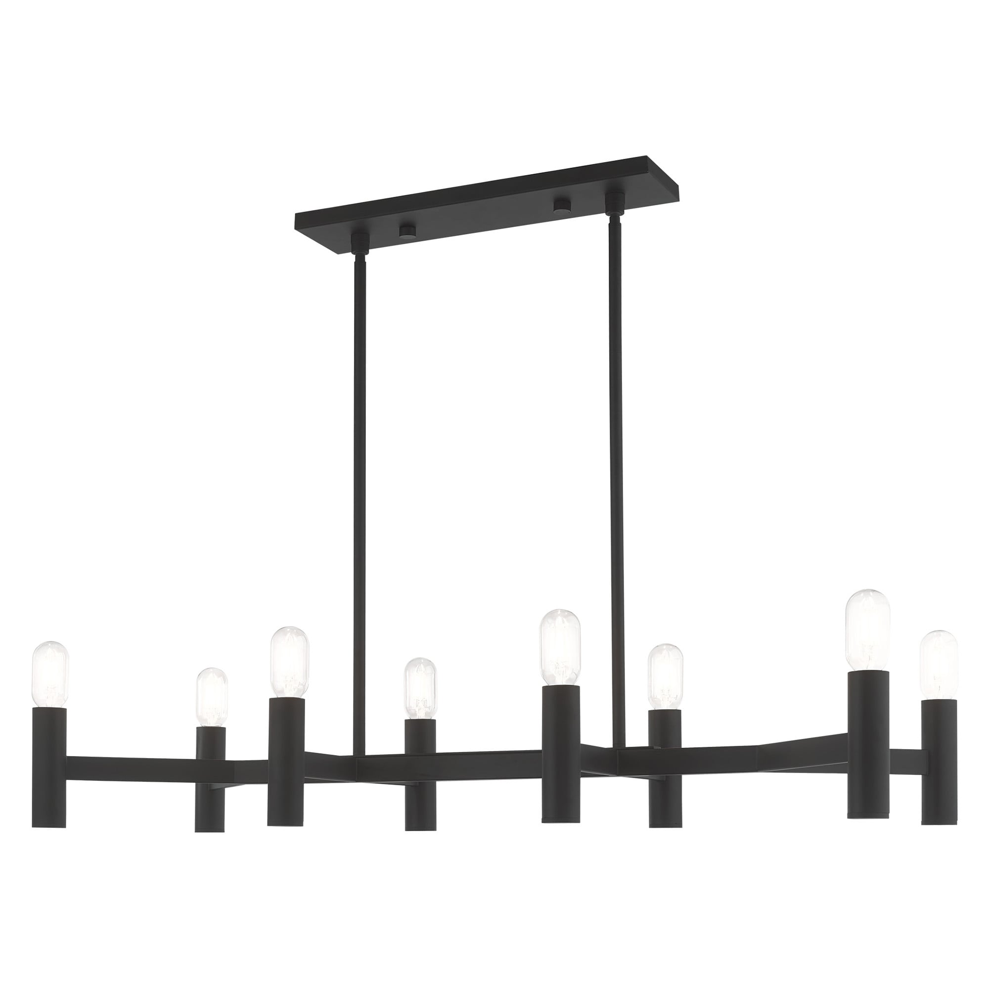 Livex Lighting 51138-04 Copenhagen 8 -Light Matte Black Mid-century For Use in Bathrooms, Bedrooms, Dining Rooms, Foyers, Kitchens, Living Rooms Chandelier