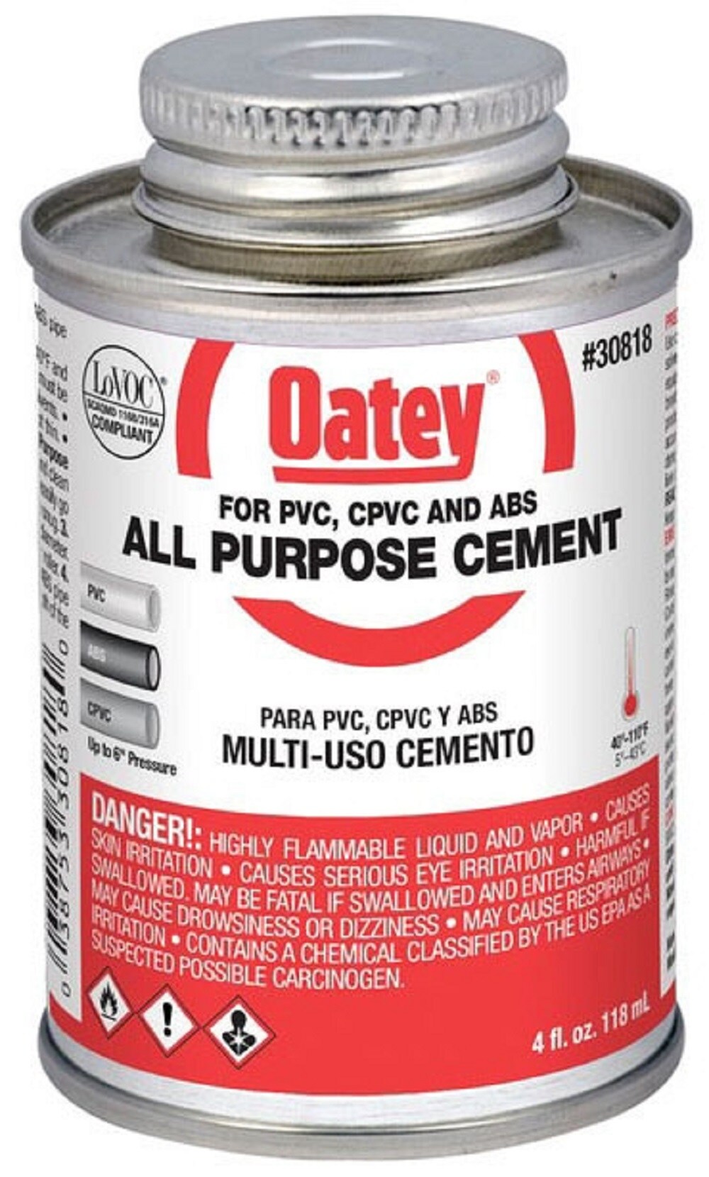 Oatey 760300 4-fl oz Clear All-purpose Cement