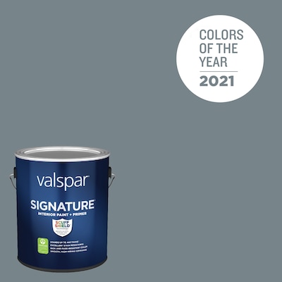 Valspar Signature Satin Academy Gray 5001 2a Latex Interior Paint Primer 1 Gallon In The Department At Com - Lowe S Concrete Paint Color Chart