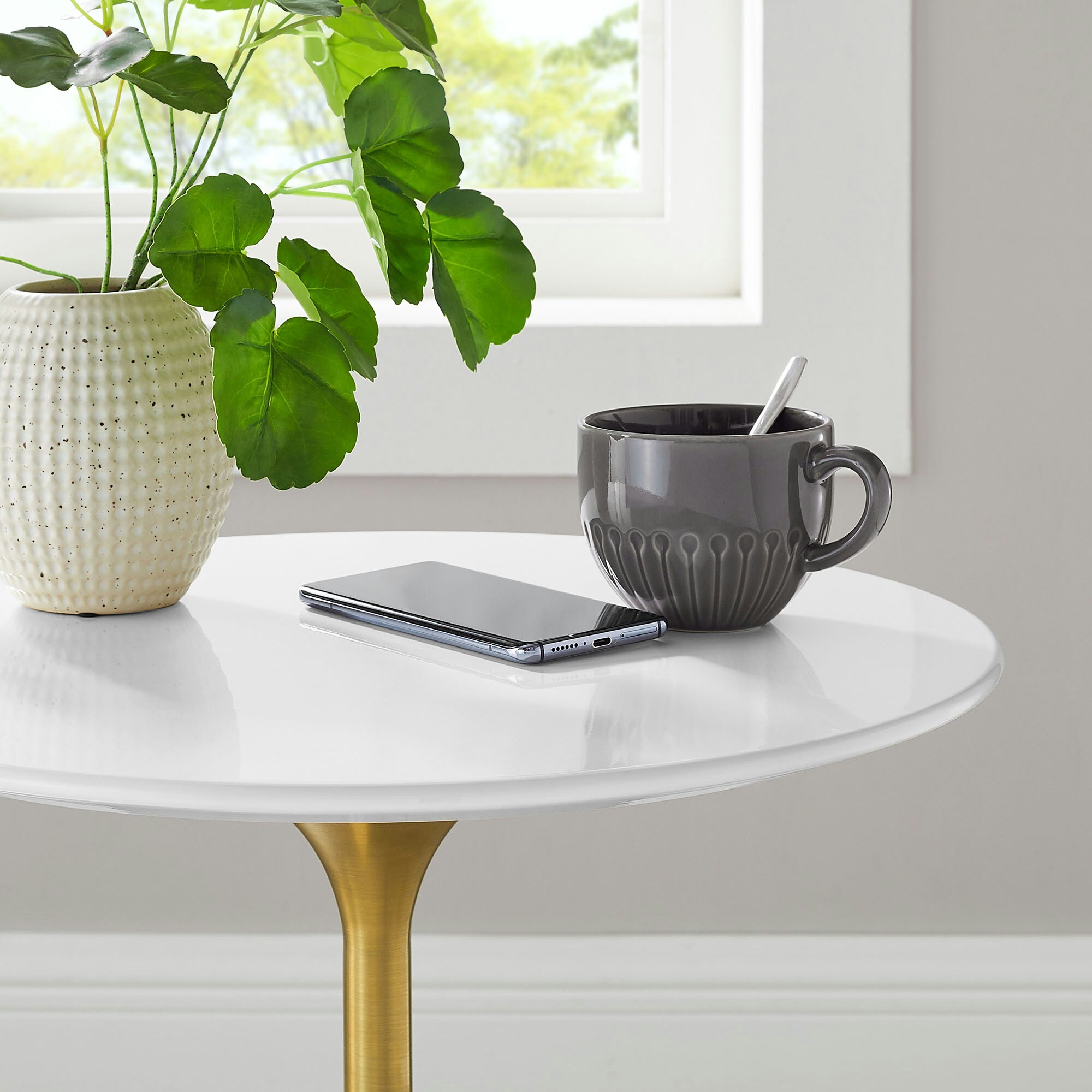 Modway EEI-5686-GLD-WHI End-Tables - View #5
