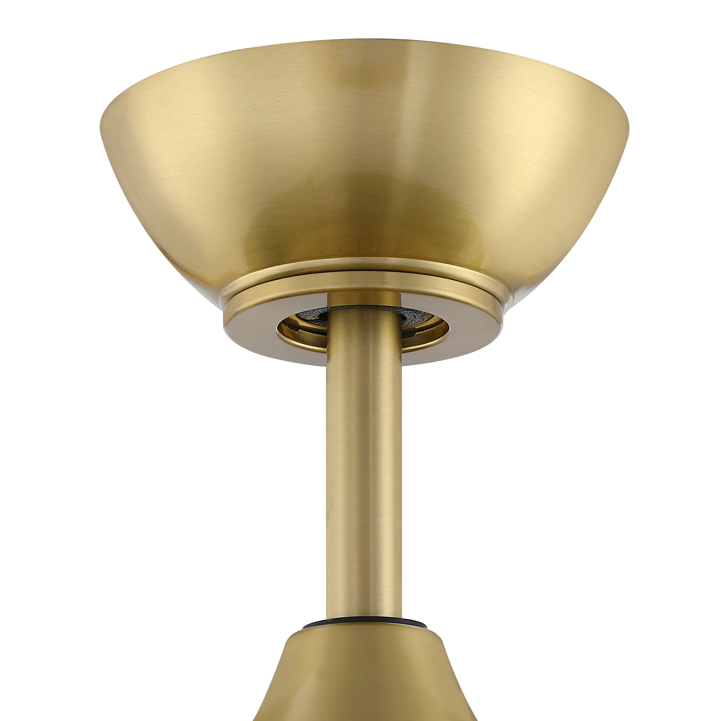 Satin Brass 42" Ceiling Fan with Clear Glass Chandelier