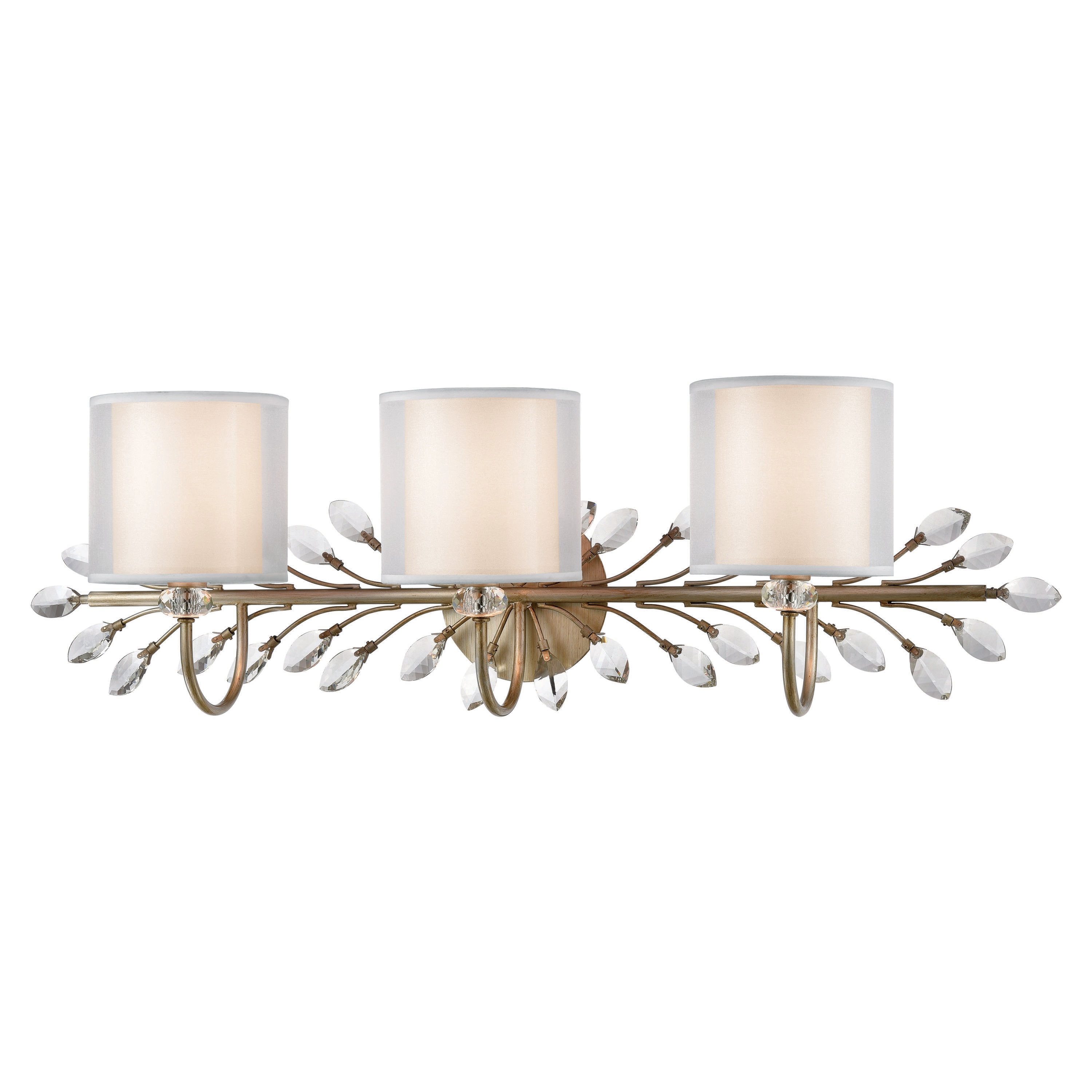 Westmore by ELK Lighting LWVL-220308077 Naples 34-in 3-Light Aged Silver LED Traditional Vanity Light