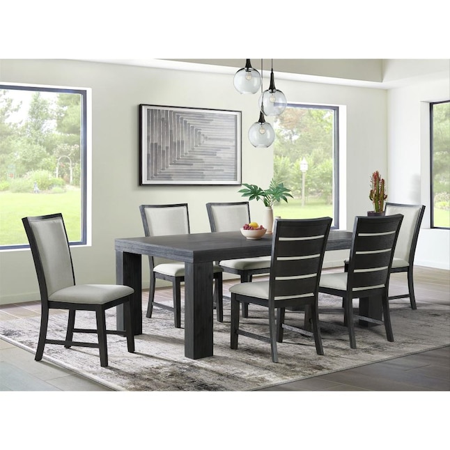 Picket House Furnishings Jasper Black Transitional Extending Removable Leaf  Dining Table, Wood Veneer with Black Wood Base 42-in L x 30-in H in the  Dining Tables department at