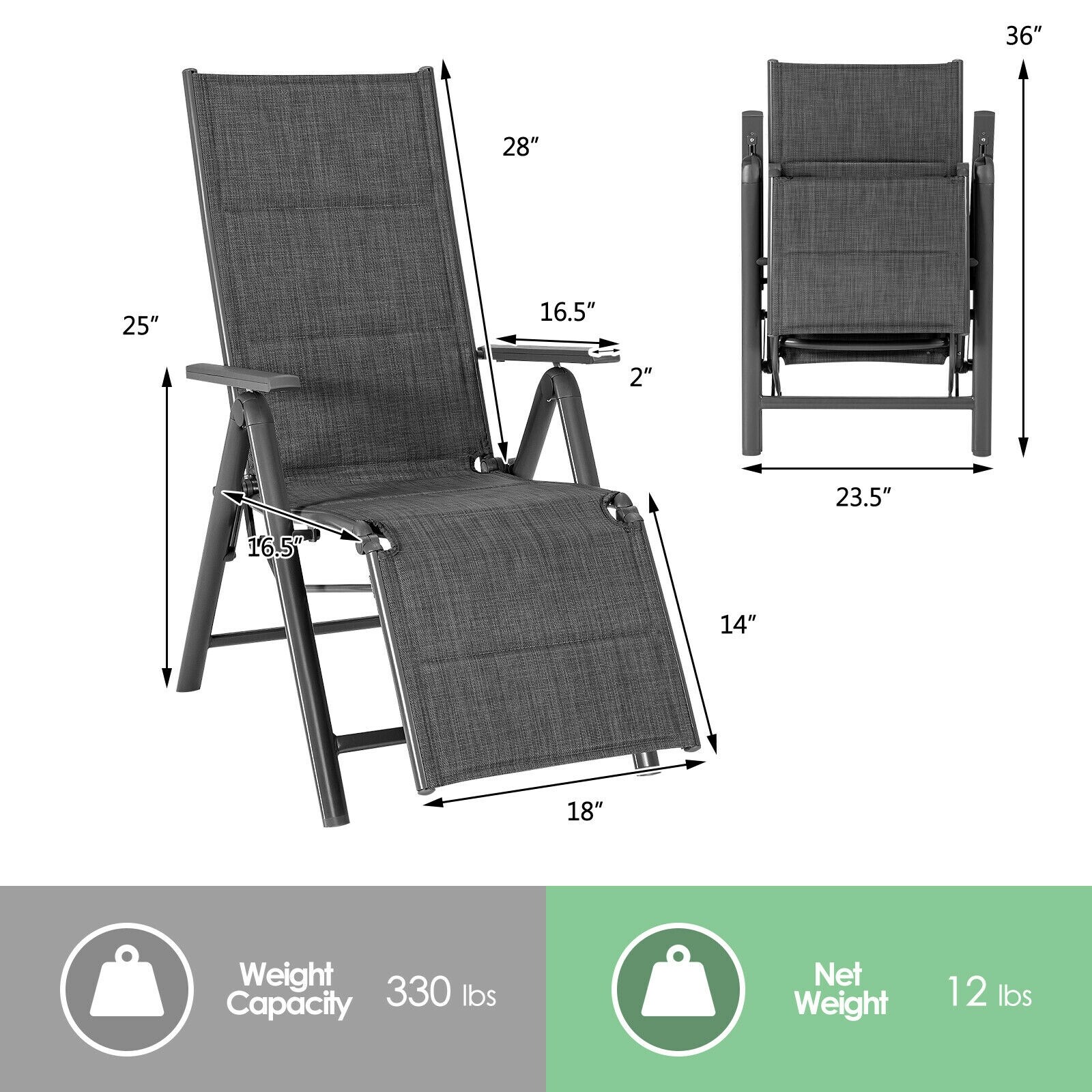 LIVIZA TDJ10103GR Beach-Camping-Chairs - View #4