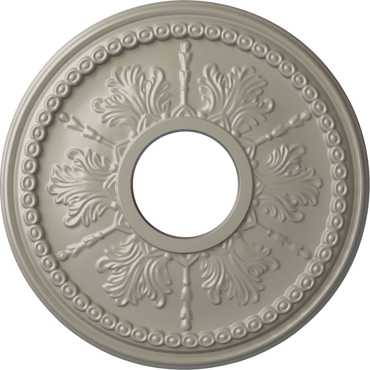 Ekena Millwork CM13TIPWS Tirana 13.875-in W x 13.875-in L Painted Pearl White Polyurethane Whole Ceiling Medallion