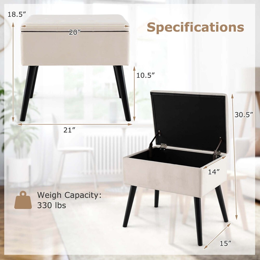 Costway HCST03470 Indoor-Ottomans - View #3