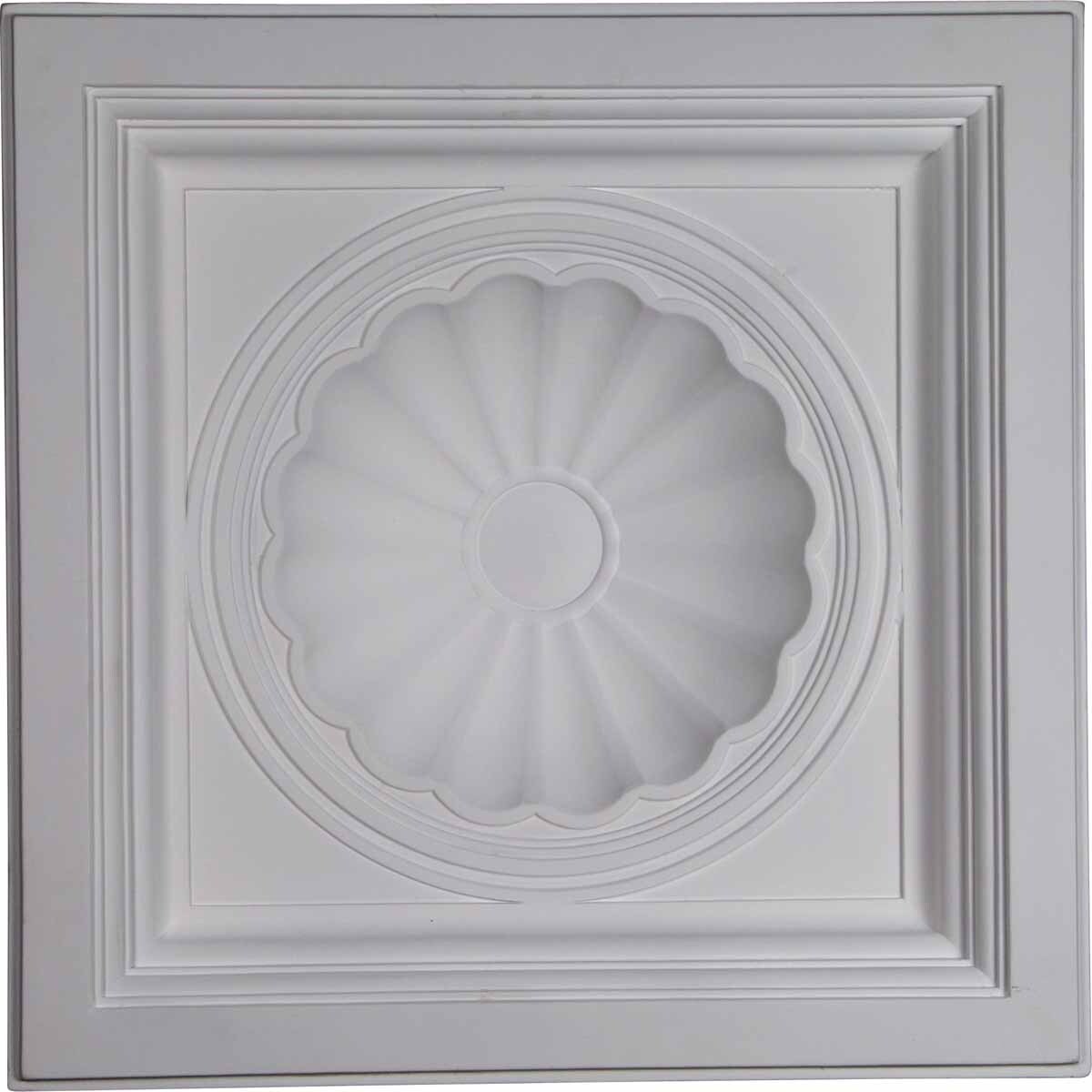 Ekena Millwork CT24X24SH 2-ft x 2-ft Shell Primed Urethane Drop Ceiling Tile (1-Pack, 4-sq ft / Case)