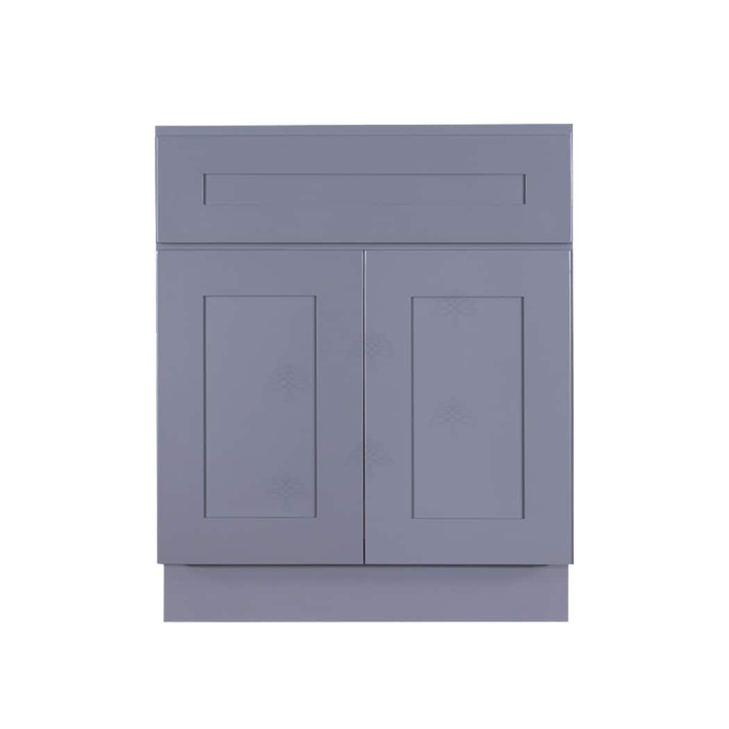 LifeArt Cabinetry ALG-VSB36 Lancaster 36-in Dark Gray Bathroom Vanity Base Cabinet without Top