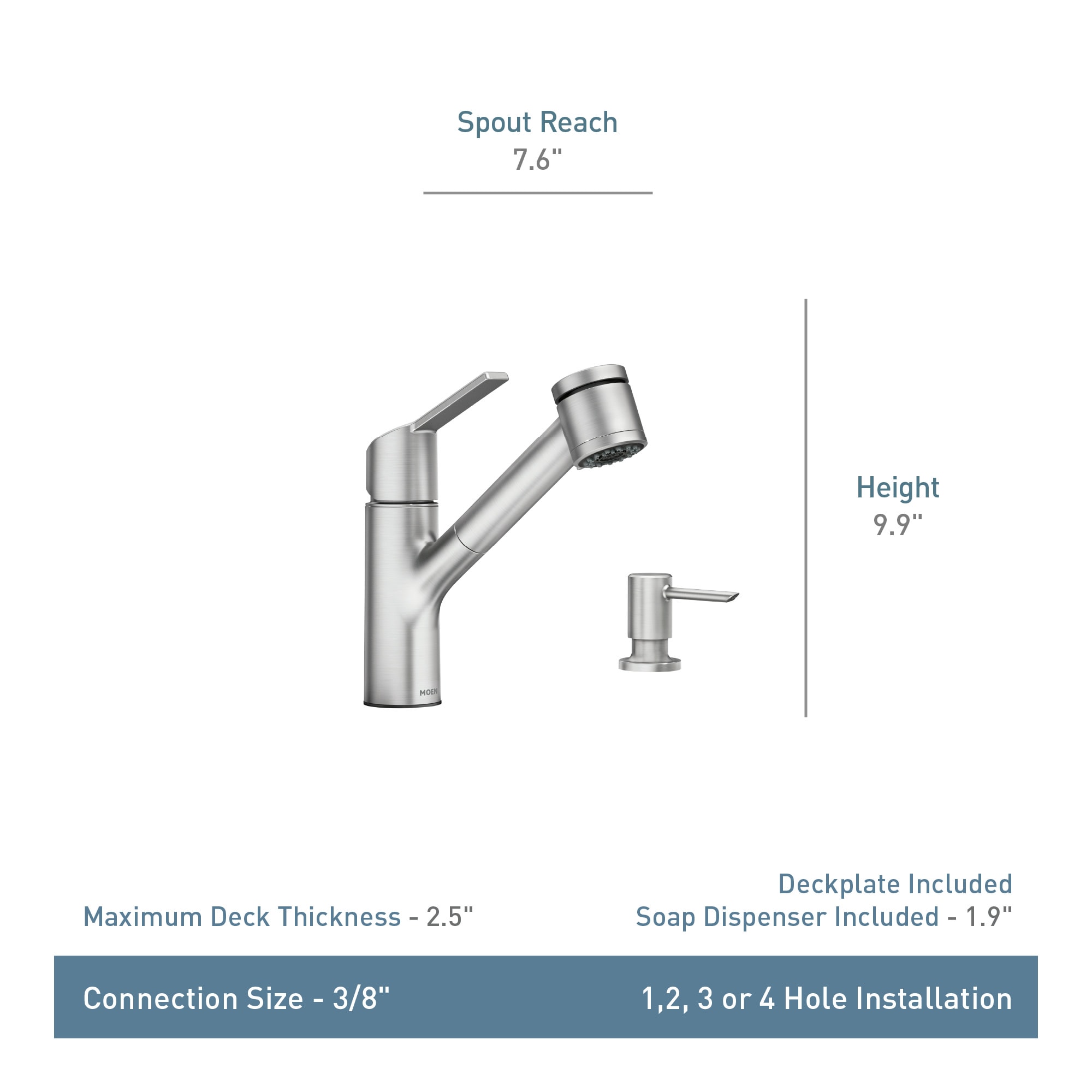 Stainless Steel Single-Handle Pull-Out Sprayer Kitchen Faucet