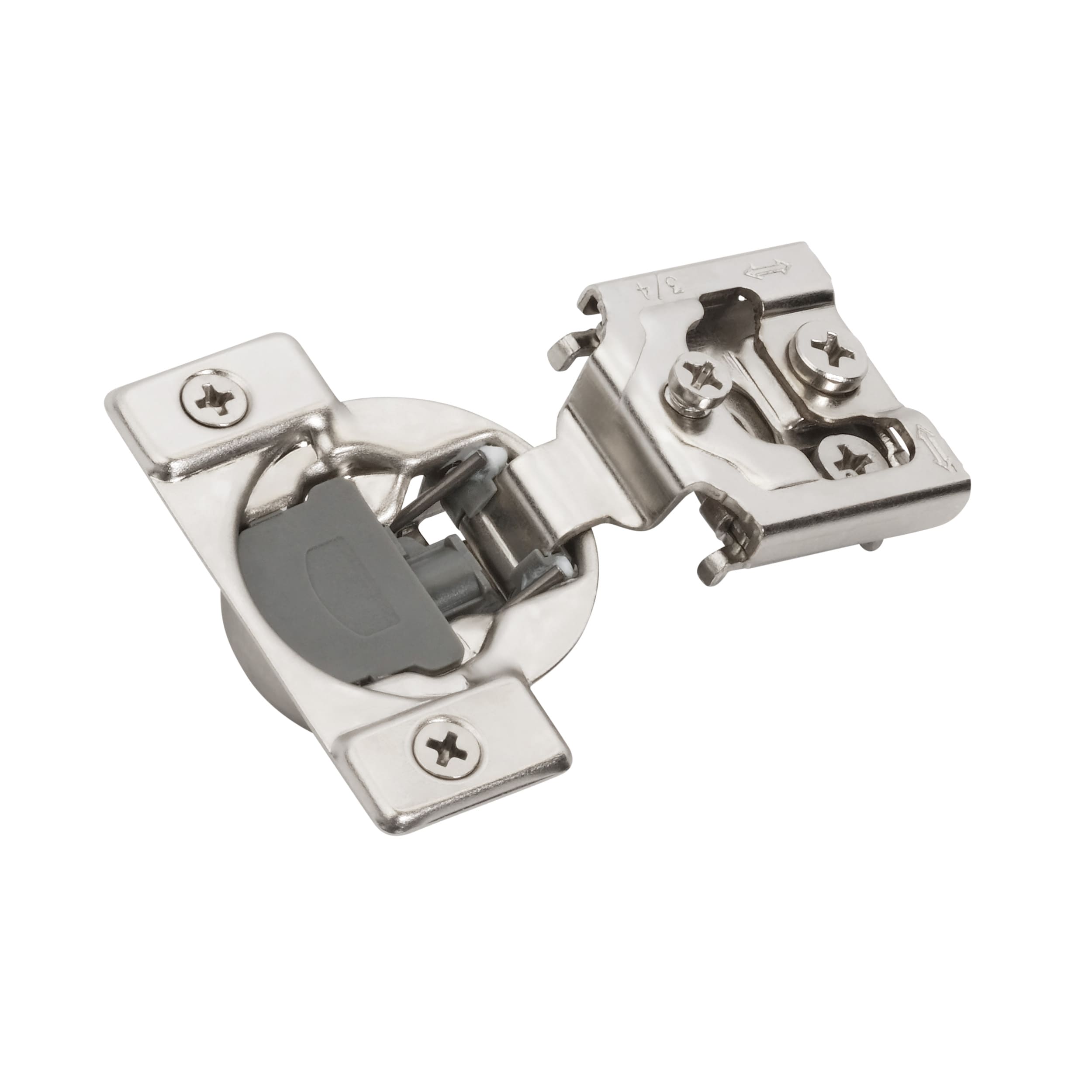 Amerock BP9237SCFF 105-Degree 3/4-in Overlay Concealed Concealed Soft Close Satin Nickel Cabinet Hinge , 1 Pairs ( 2 -Pieces)