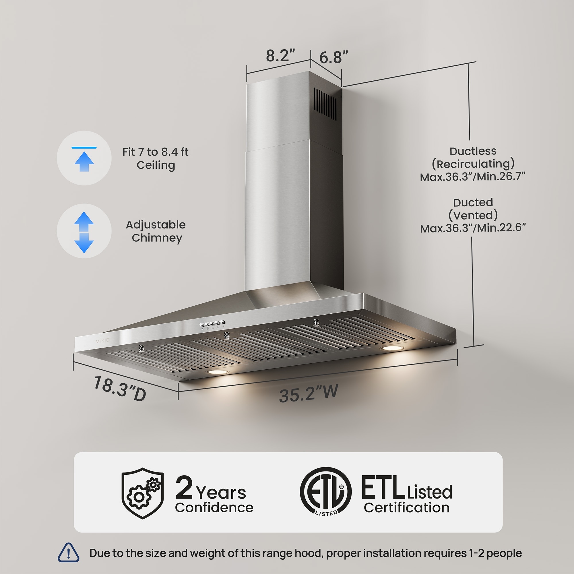 VIKIO INB0136H-2 Wall-Mounted-Range-Hoods - View #12