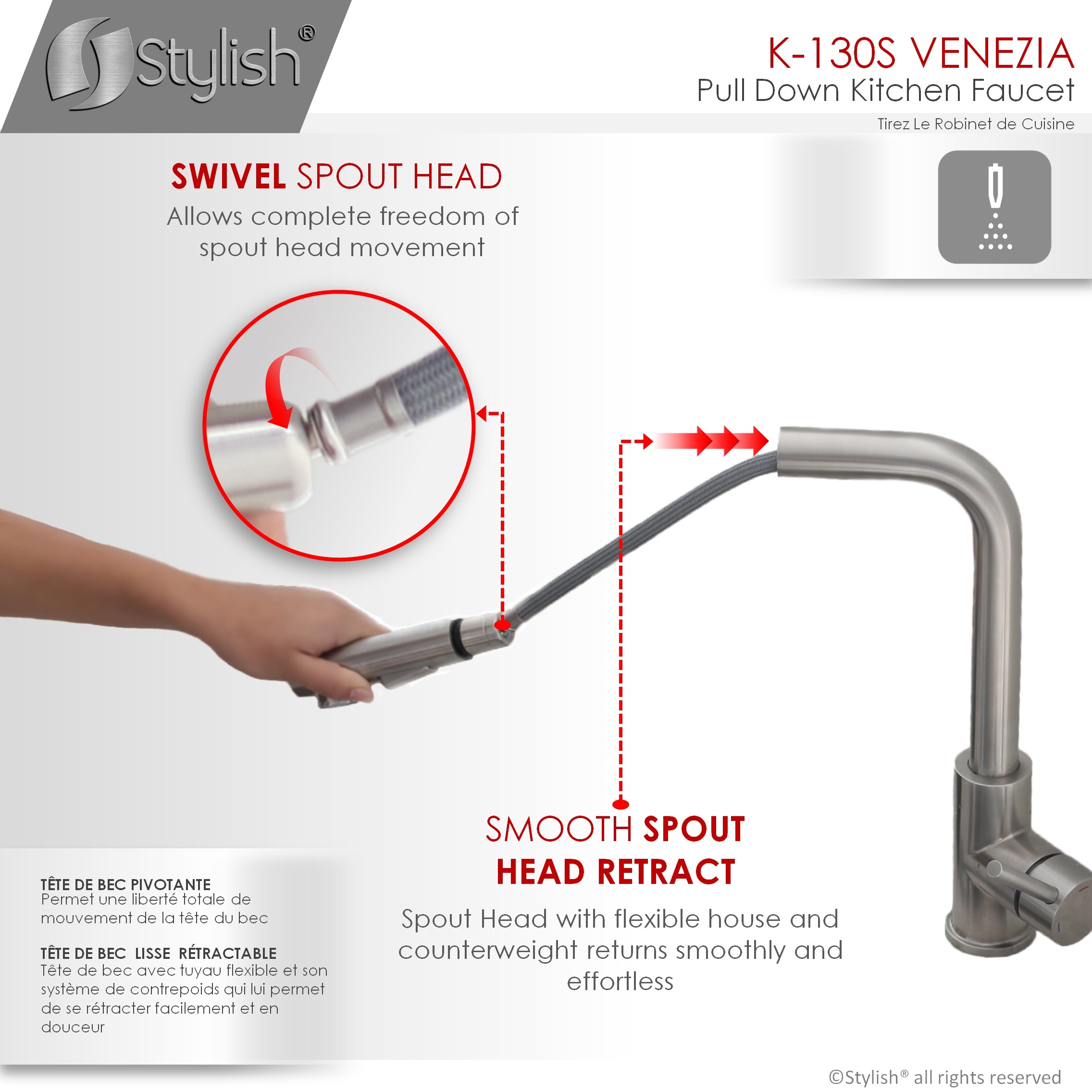 Stylish K-130S Kitchen-Faucets - View #8