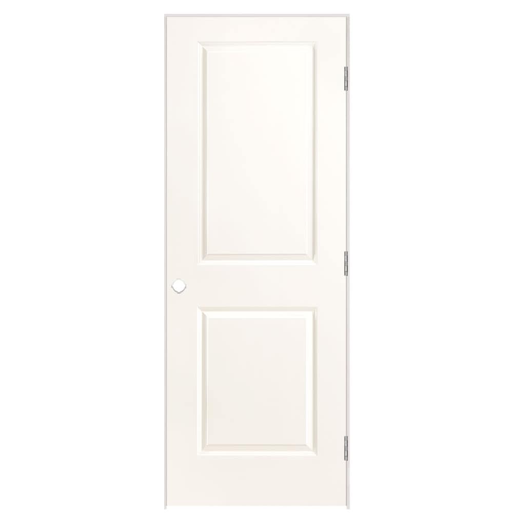 Masonite 1316033 30-in x 80-in Snowstorm Solid core 2-panel square Left hand Smooth Prefinished Molded composite Flat Jamb Single Prehung Interior Door