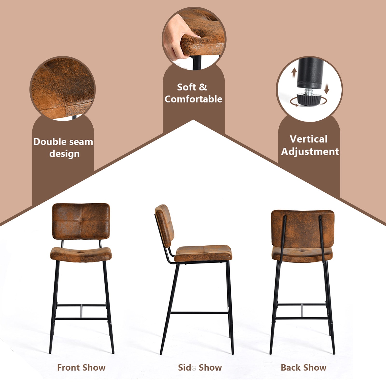 Homy Casa POMONA BAR 2 stools - View #6
