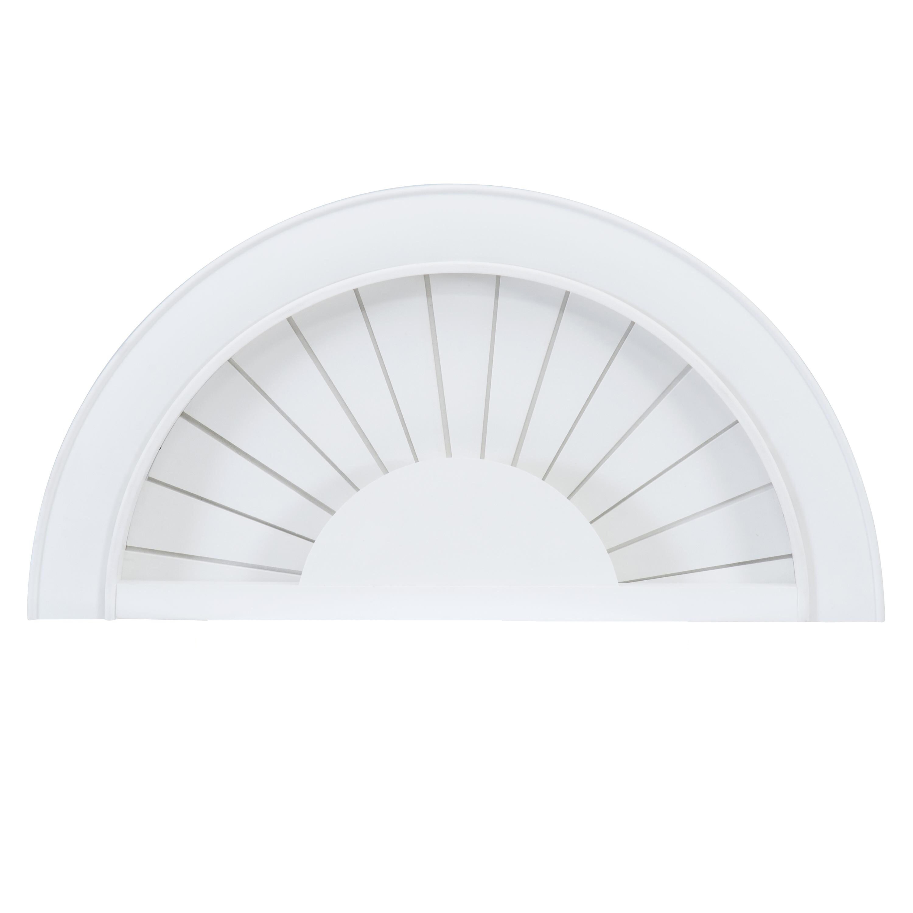  ARCH57285W 2.25-in Slat Width 57-in x 28.5-in Cordless White Faux Wood Room Darkening Arch Blinds