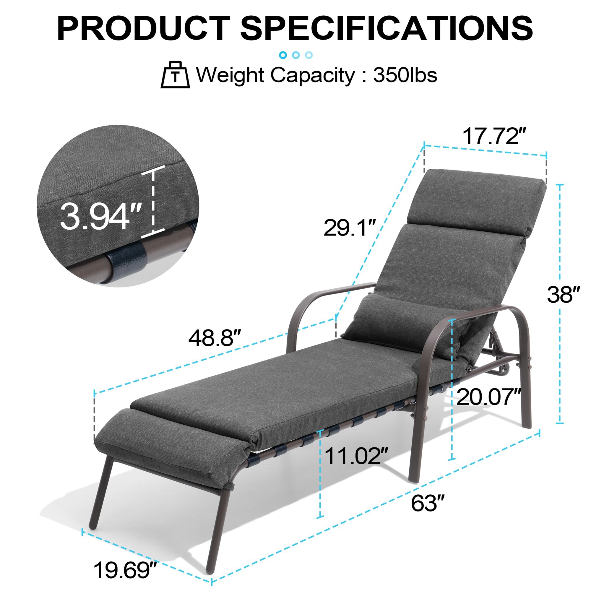 Crestlive Products CL-LG015DGY-2 Patio-Chairs - View #2