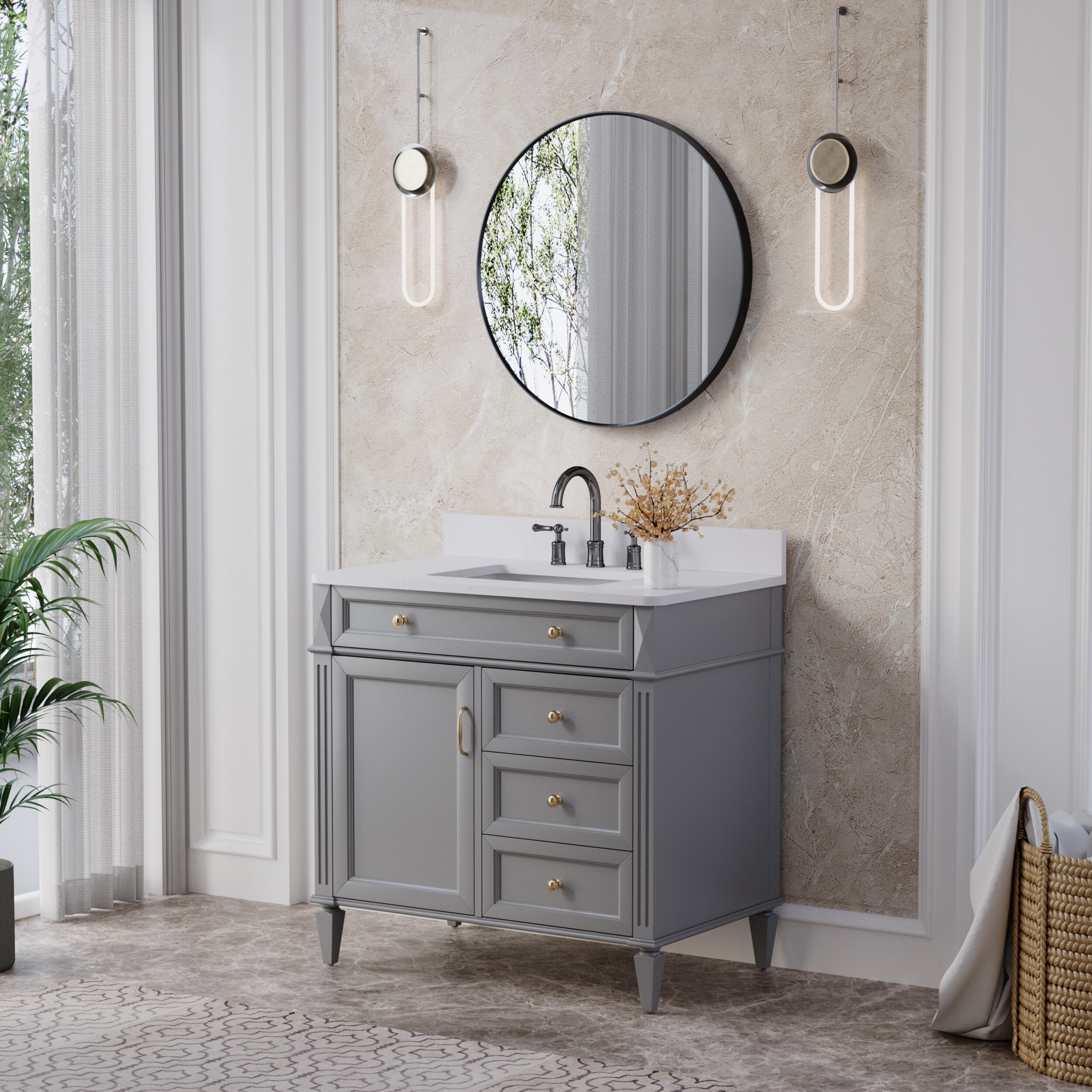 Forclover HYFC-BA282BK Framed-Bath-Mirrors - View #2