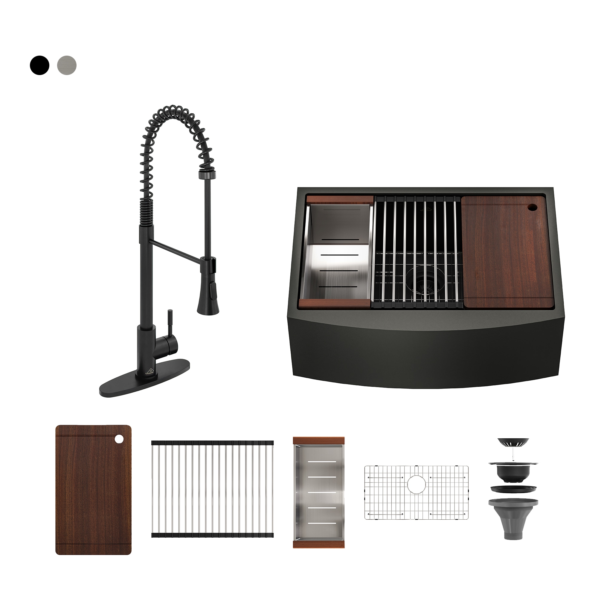 CASAINC KCSL0007-FS36MB Kitchen-Sinks - View #3