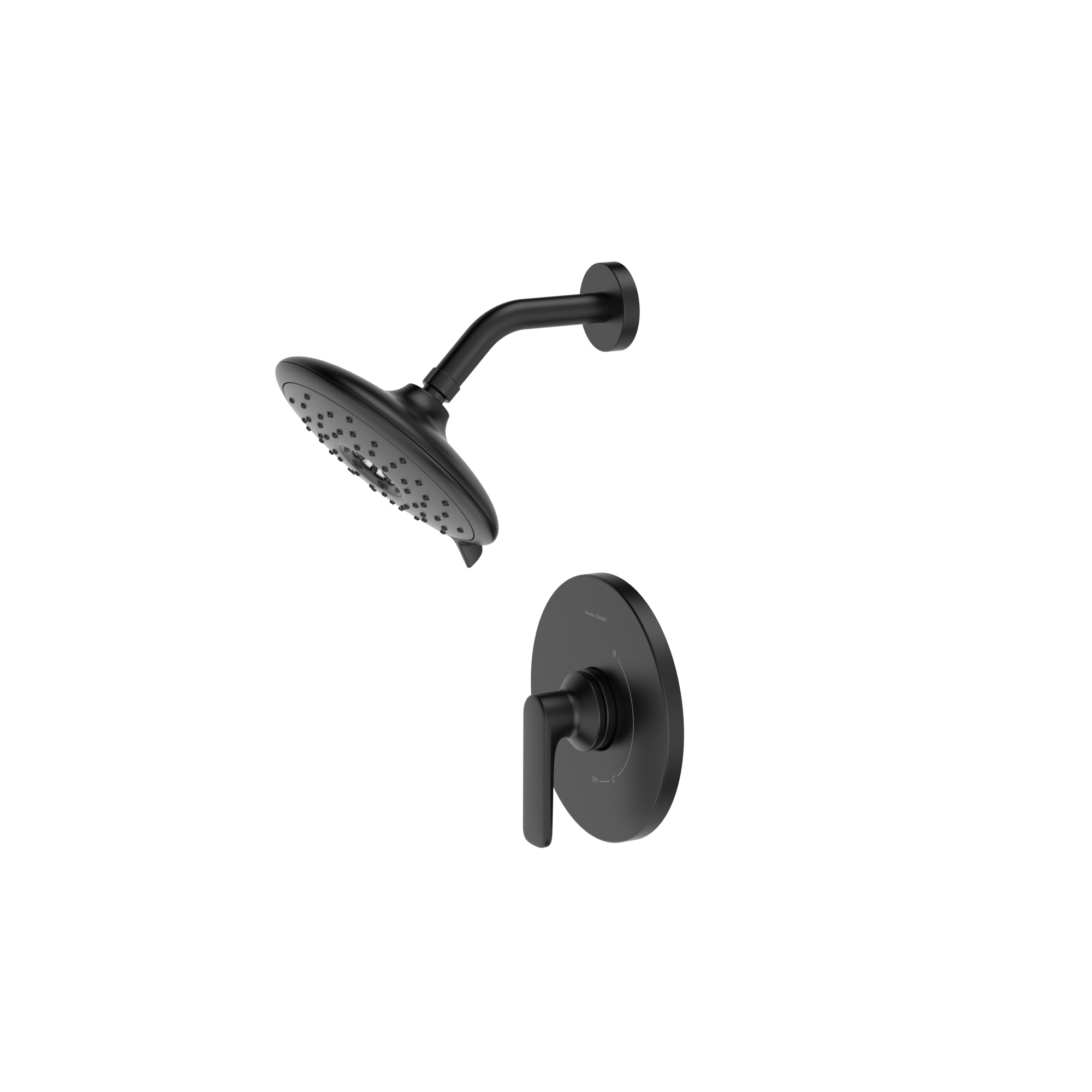 Matte Black Wall Mounted Shower Trim Kit with Lever Handle