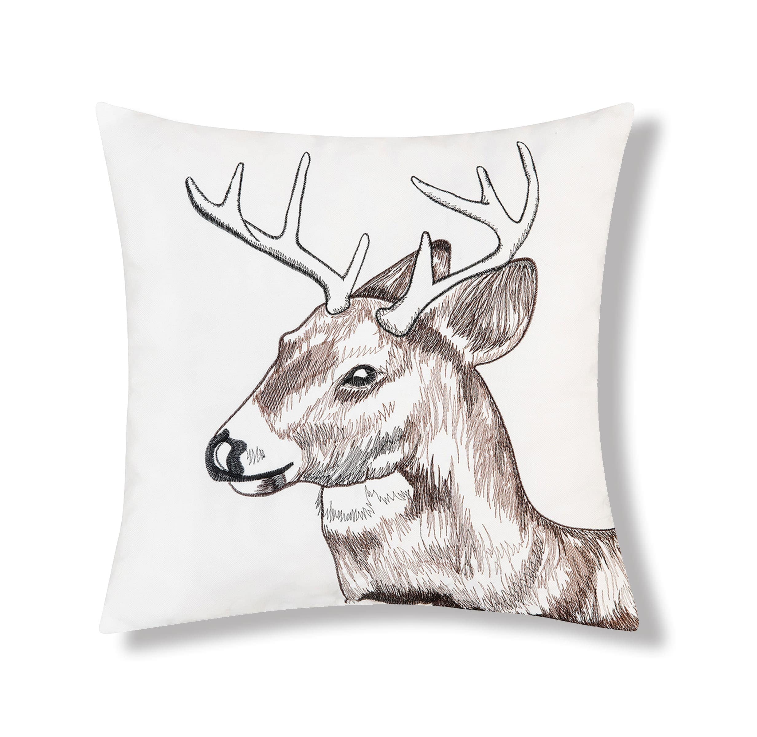 C&F Home Deer Buck Portrait Indoor/Outdoor Embroidered Accent Throw Pillow 18" x 18"