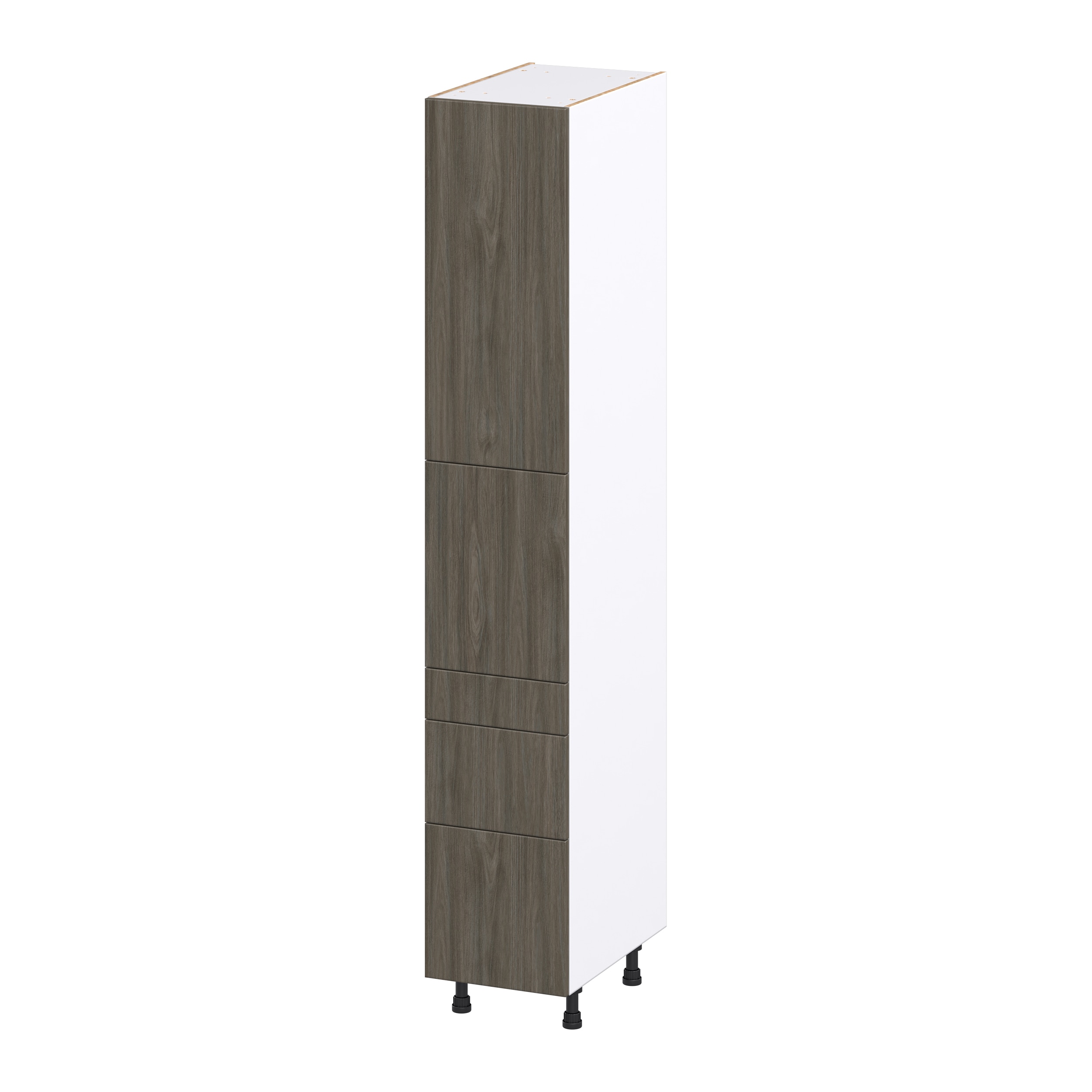 Hugo&Borg Savane 24-in W x 84.5-in H x 24-in D Textmel 5-Drawer Pantry Fully Assembled Cabinet (Flat Panel Slab Style)