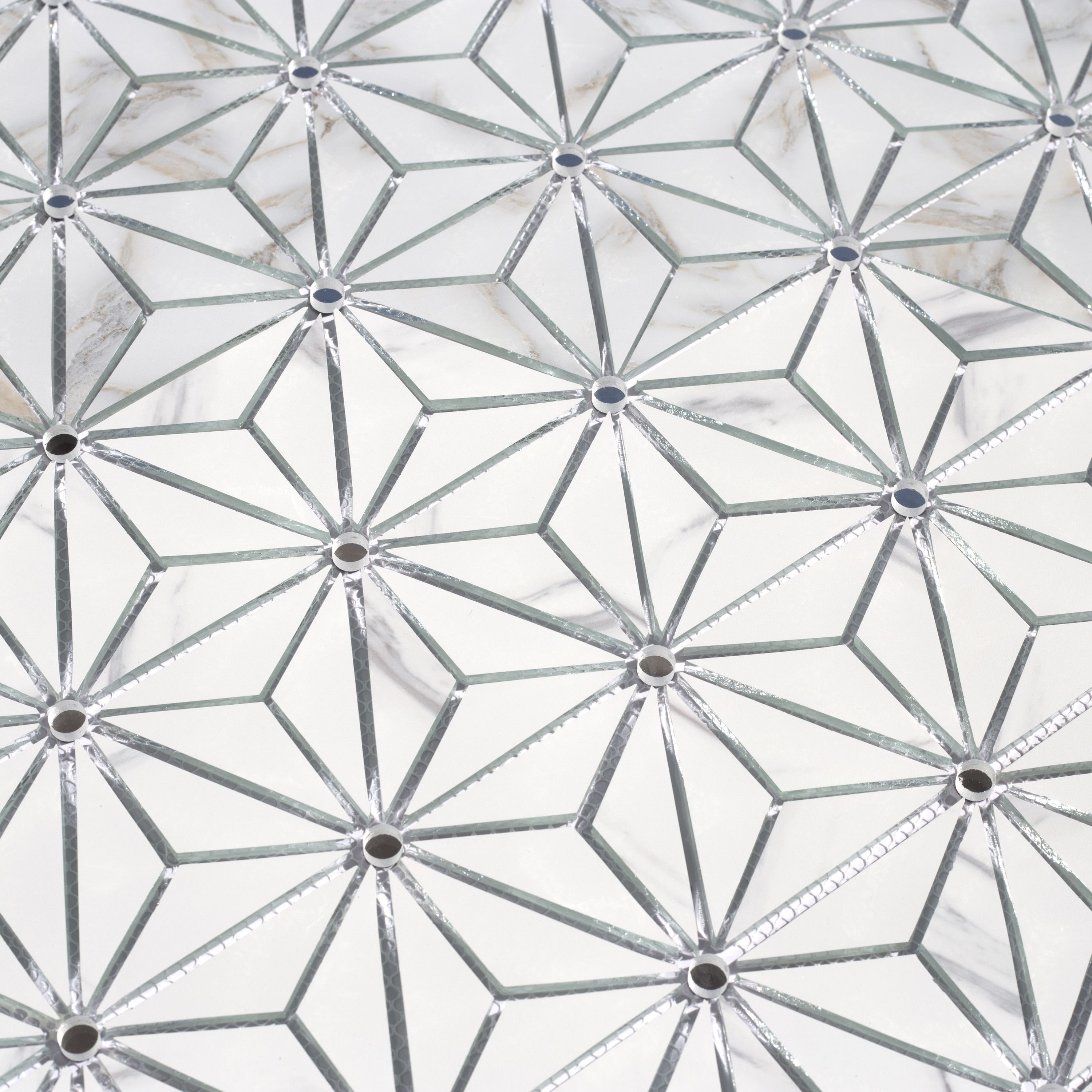 Musico Calacatta Gold Multi-Finish Glass Mosaic Tile