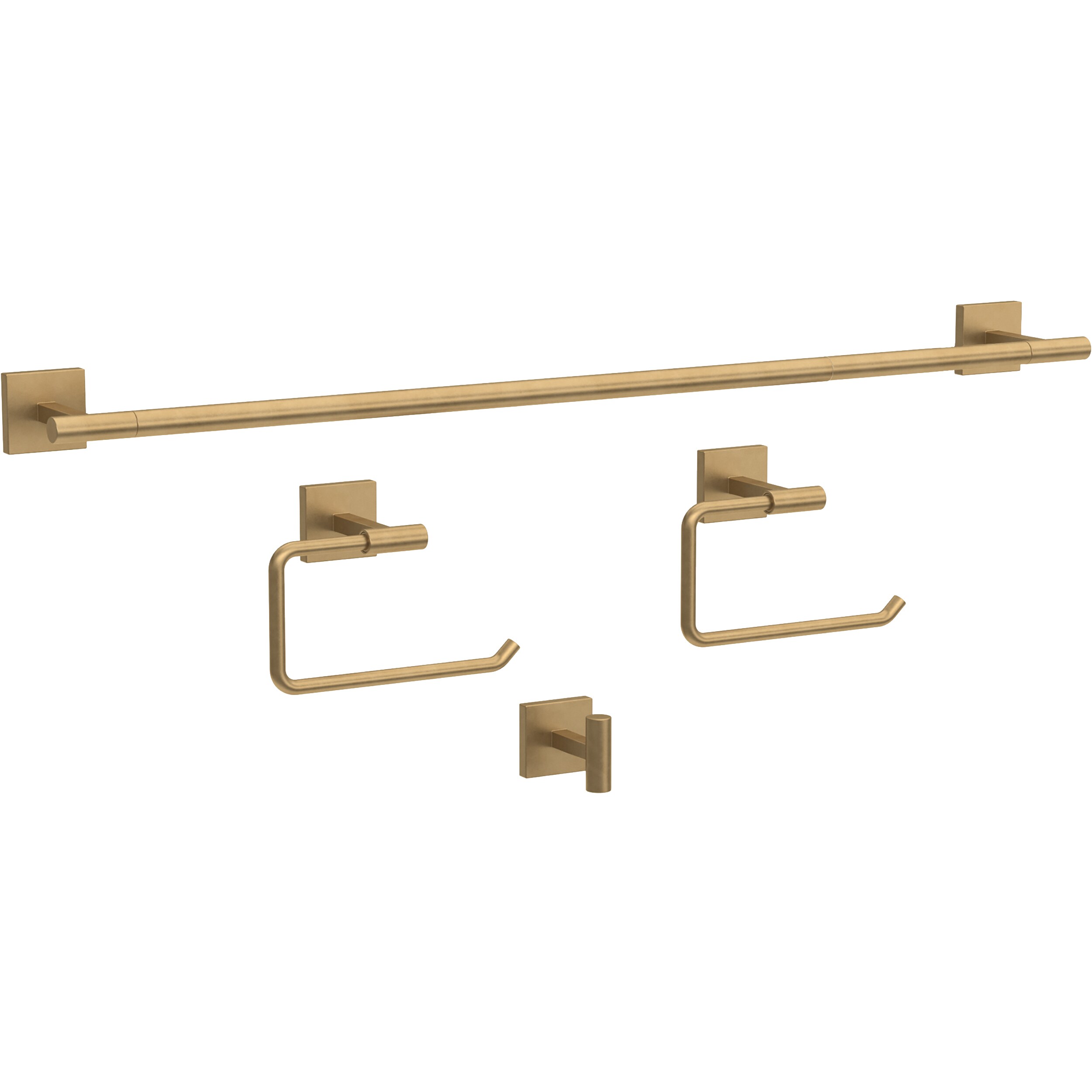 Nash Satin Gold 4-Piece Bathroom Hardware Set