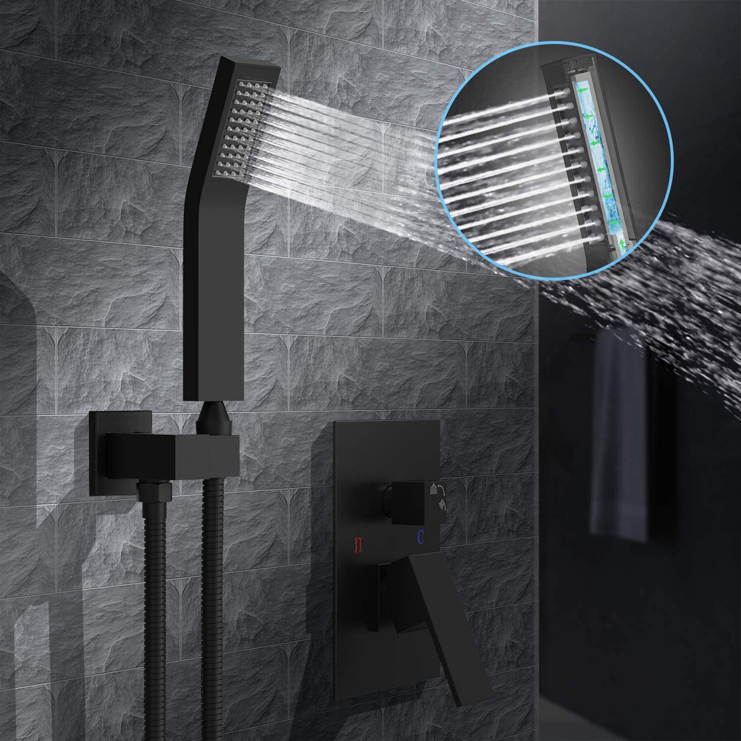WELLFOR DTG-806CS12MB Tub-Shower-Faucets - View #7