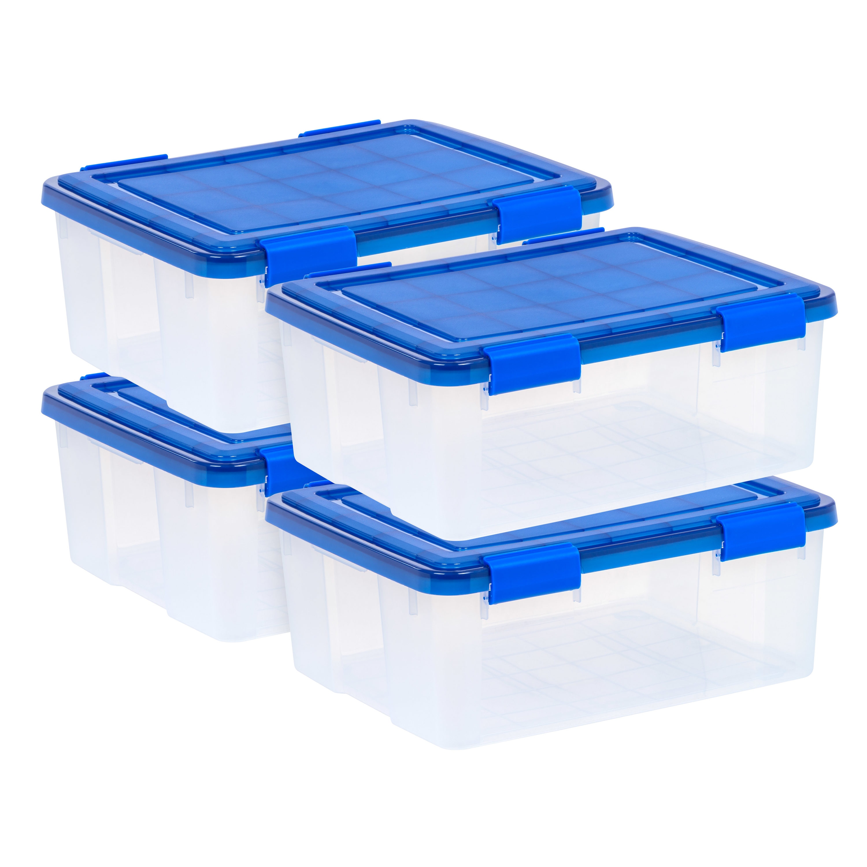 19 qt. Plastic Stackable Storage Bins for Pantry in Multi (4-Pack
