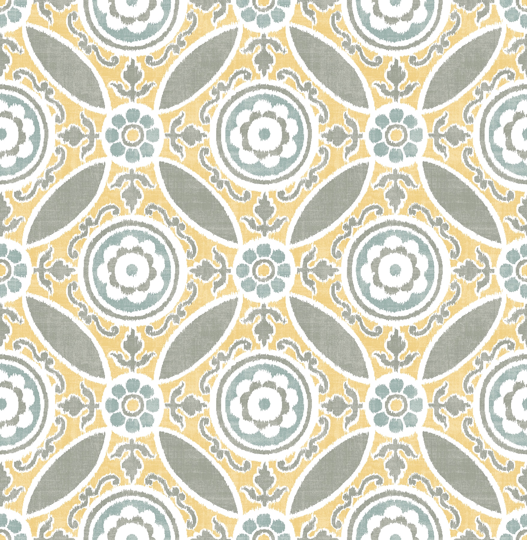 Brewster Wallcovering 2744-24114 Solstice 56.4-Sq. Feet Yellow Non-woven Floral Unpasted Wallpaper