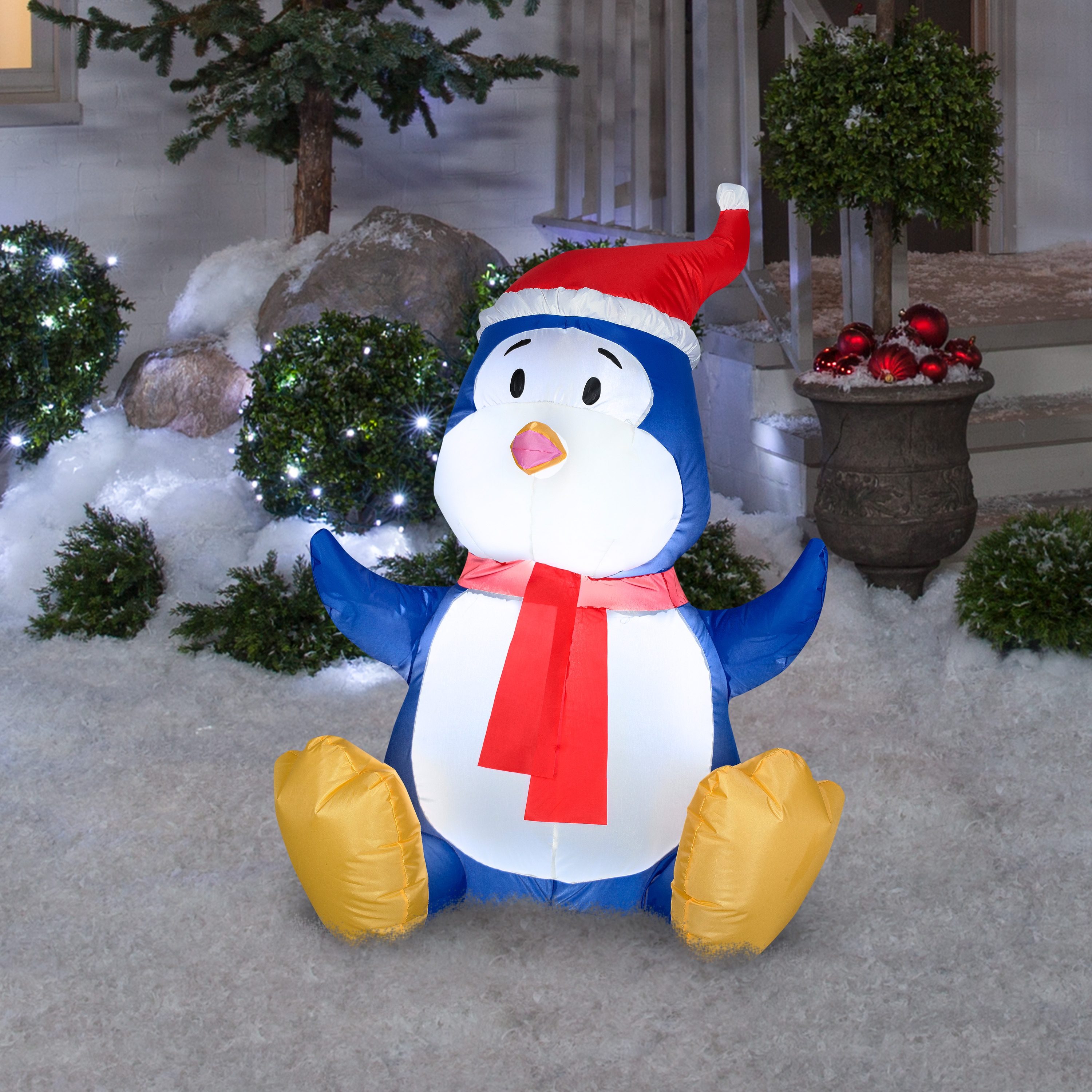 Gemmy 3.51-ft Lighted Penguin Christmas Inflatable at Lowes.com