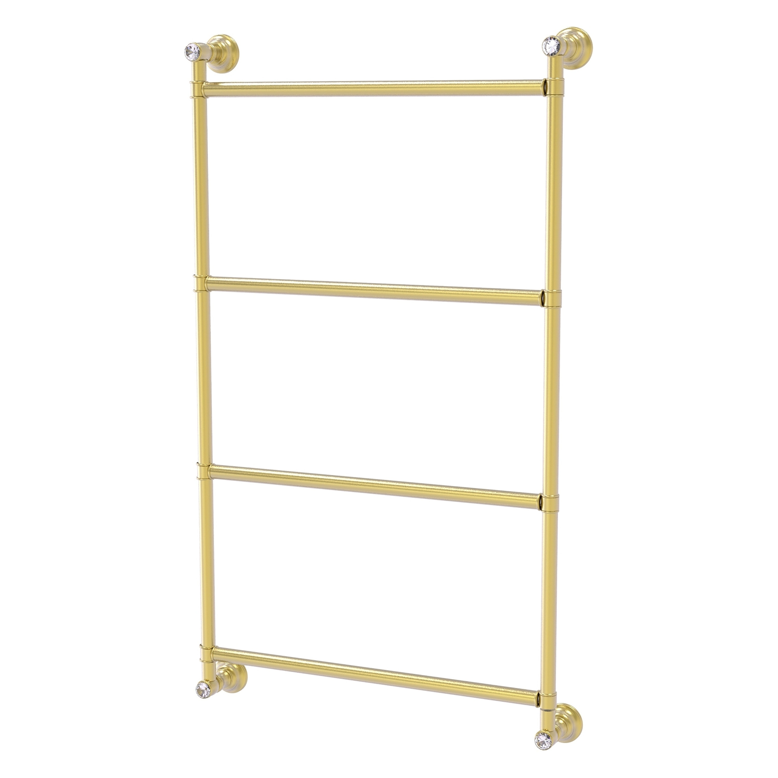 Allied Brass CC-28-24-SBR Carolina Crystal 24-in double Satin Brass Wall mount Double Towel Bar